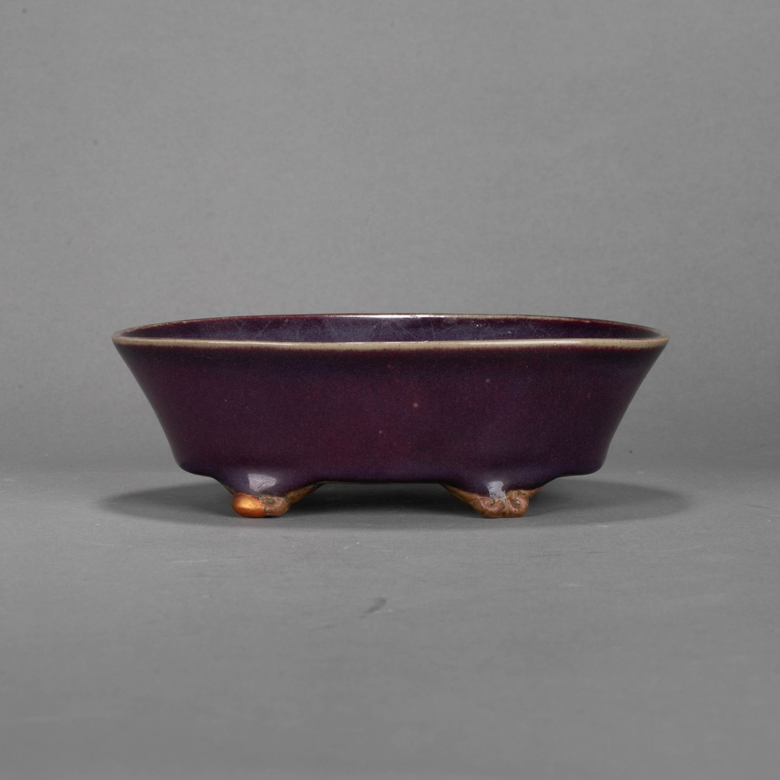 Gold Jun ware flower pot - 5