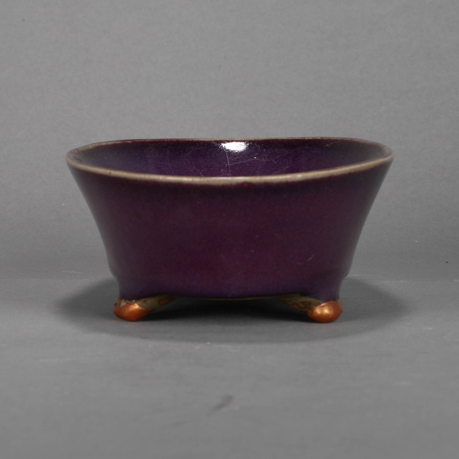 Gold Jun ware flower pot - 6
