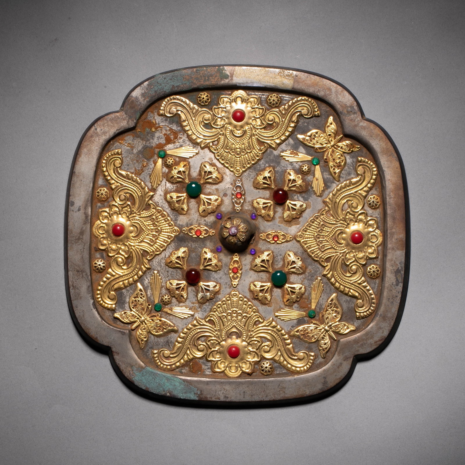 Han Dynasty Gemstone Gilt Mirror (1 of 6)