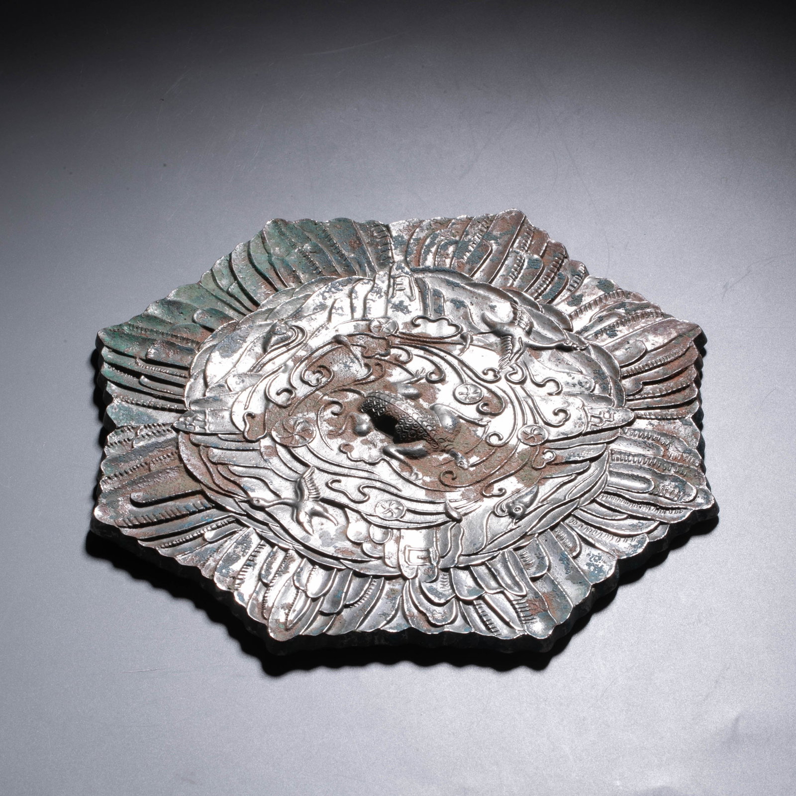 Tang Dynasty Three Mountains and Five Mountains Hongyan Bronze Mirror (1 of 9)
