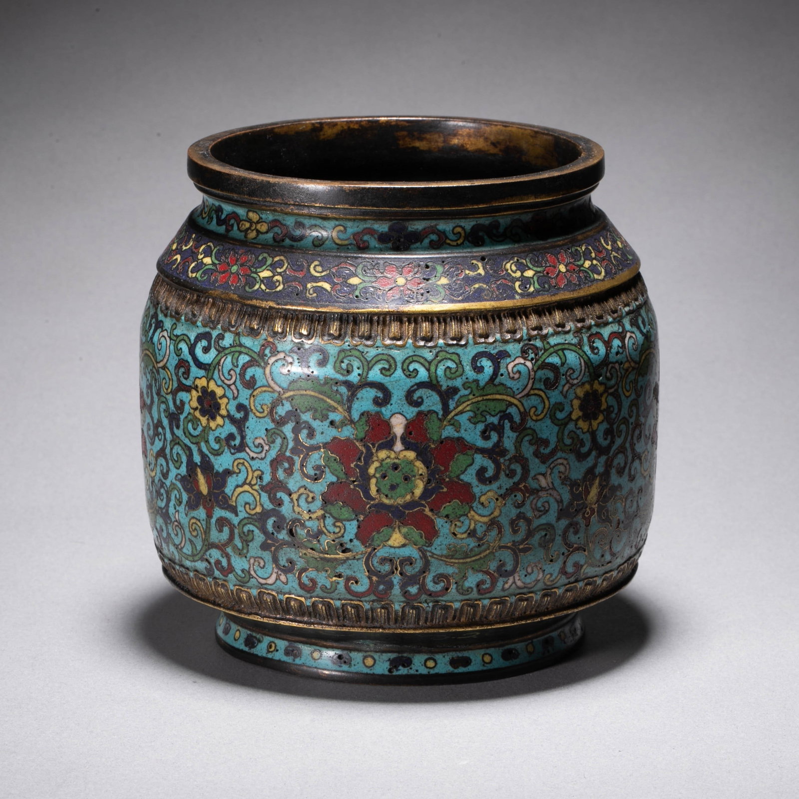 Copper cloisonn?? enamel vase with lotus flower pattern (1 of 6)