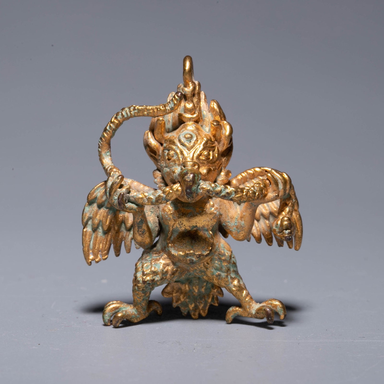 Qing Dynasty Gilt Bronze Dapeng Vajra Statue (1 of 5)