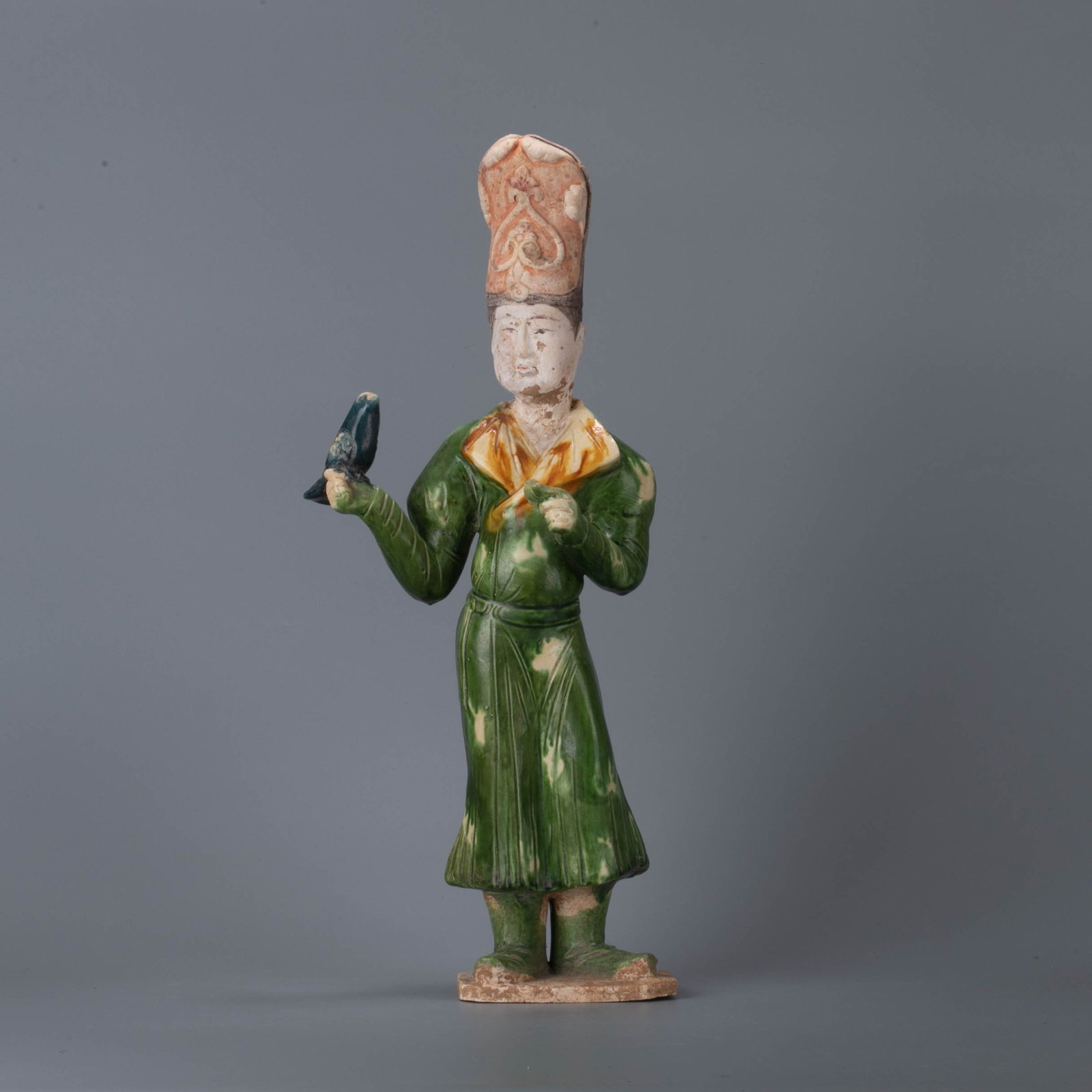 Tang Dynasty Three-color Bird Playing Figurine (1 of 6)