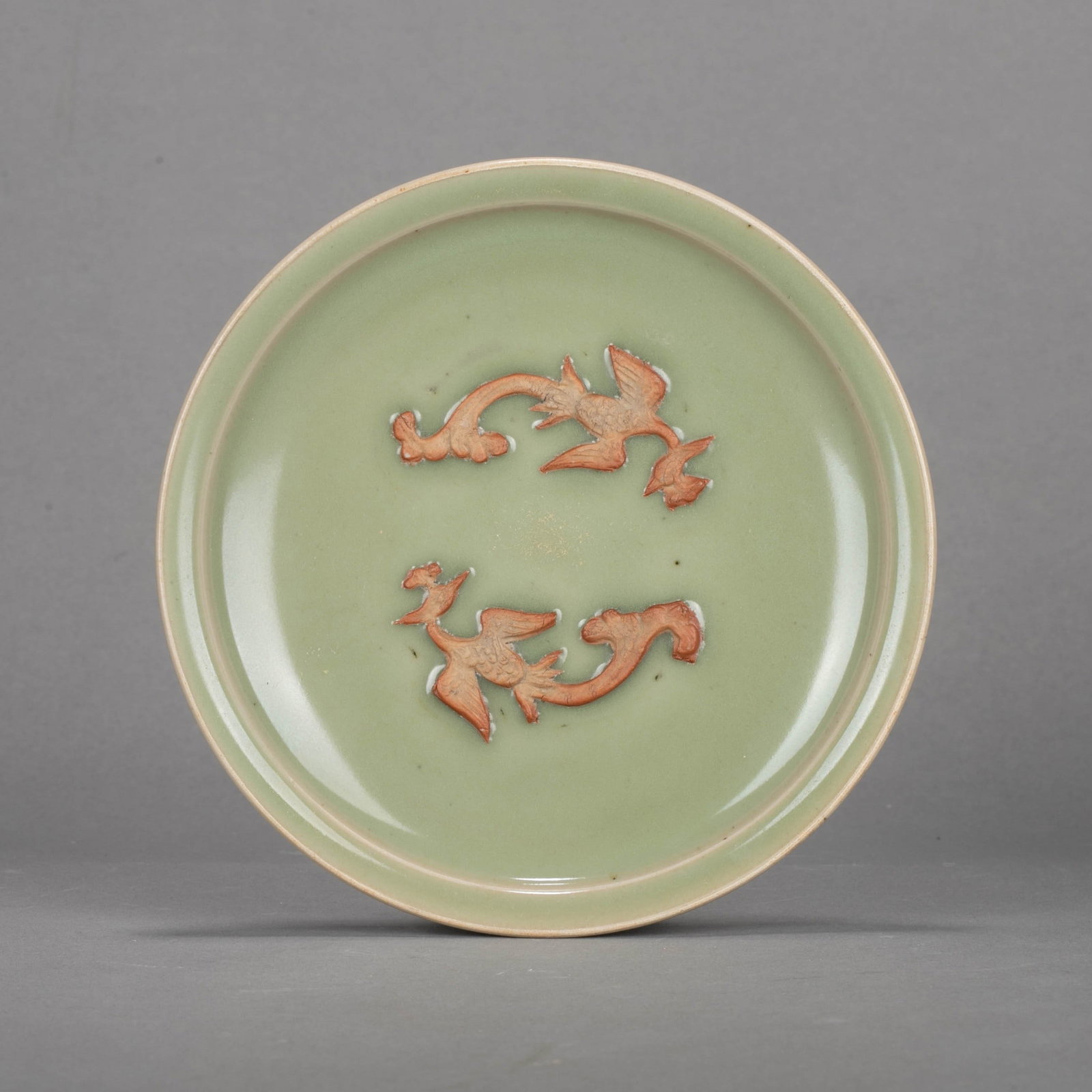Yuan Longquan ware phoenix pattern dish - 6