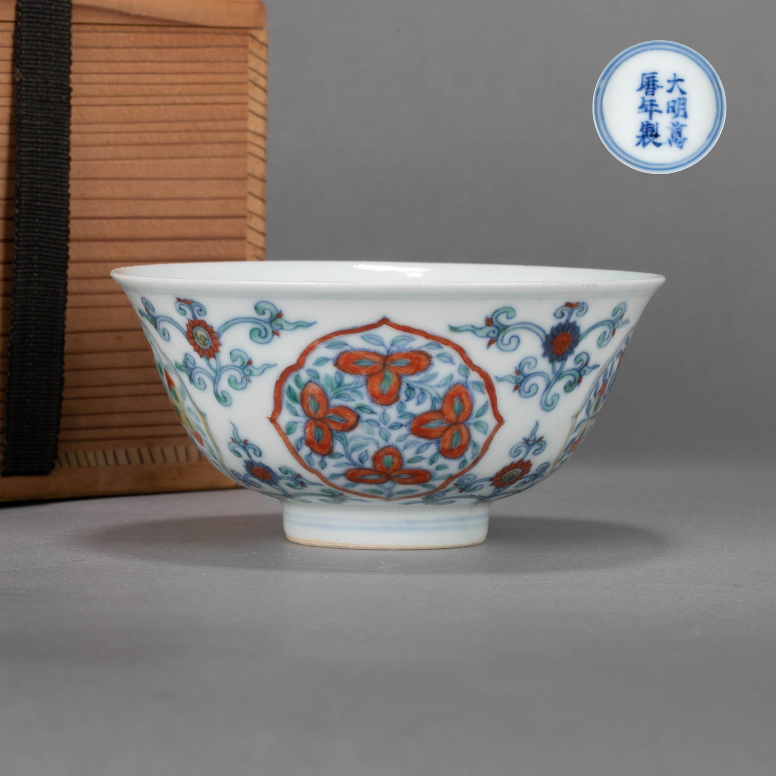 Ming Dynasty Doucai bowl with floral pattern (1 of 6)