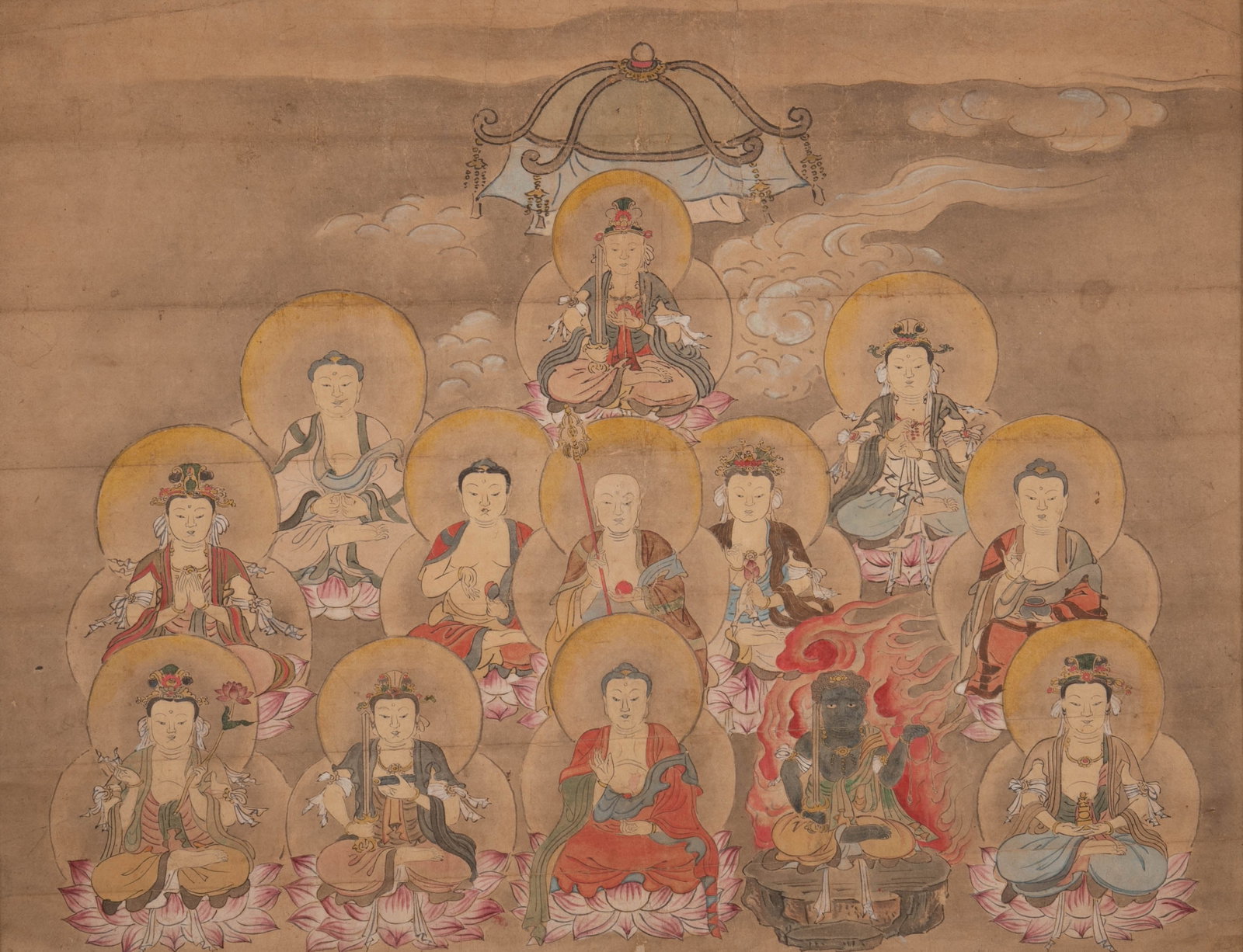 Ninheji Temple Buddhist Painting 4 Points: Ninheji Temple Buddhist Painting 4 Points
