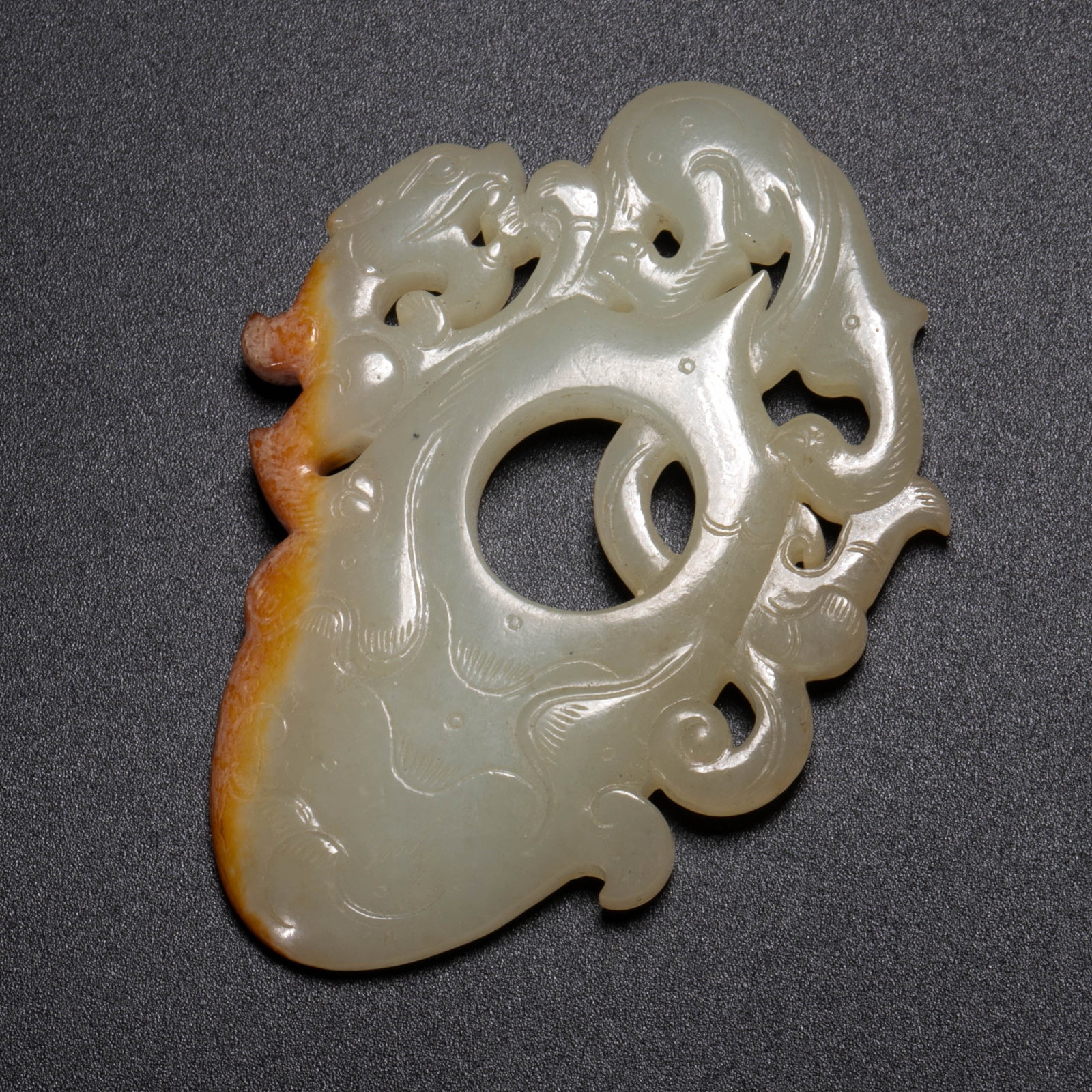 Ming Dynasty White Jade Chilong Jade Pendant (1 of 7)