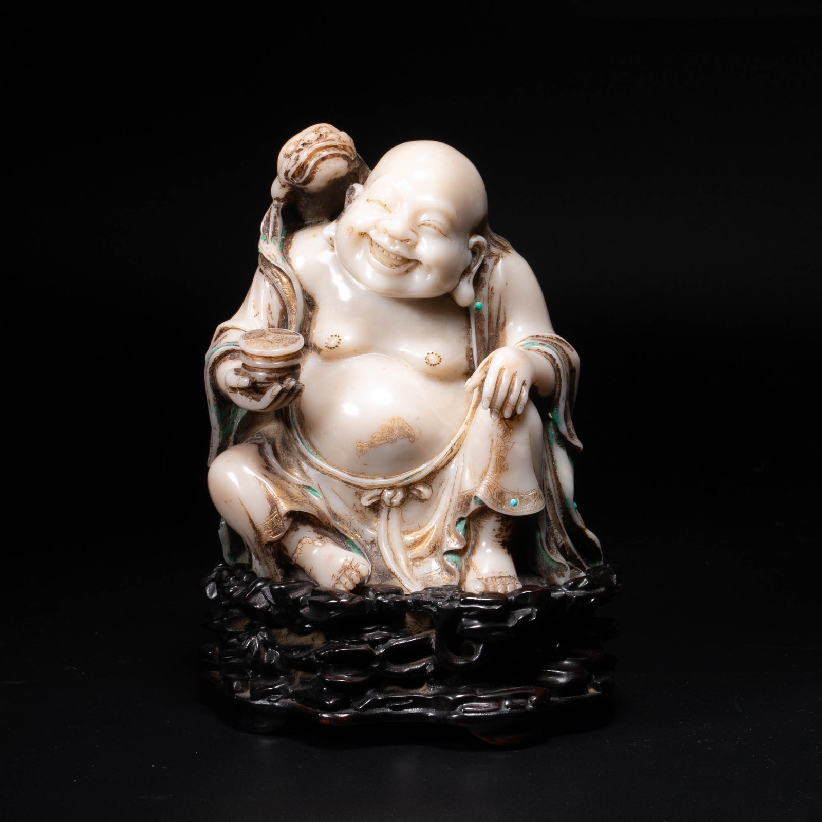 Ming Dynasty Shoushan Stone Liu Hai Playing with Golden Toad: Ming Dynasty Shoushan Stone Liu Hai Playing with Golden Toad