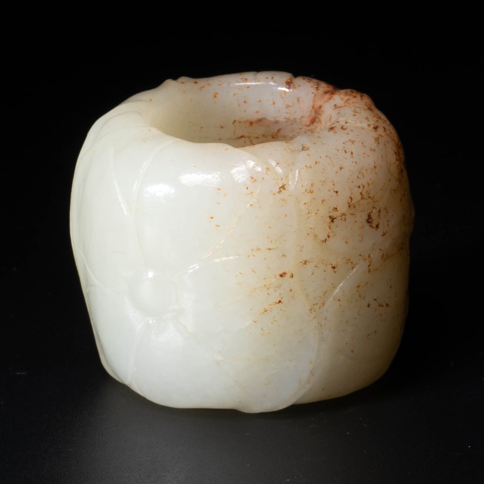 Hetian Jade Leather Embossed Ring Ring - 2