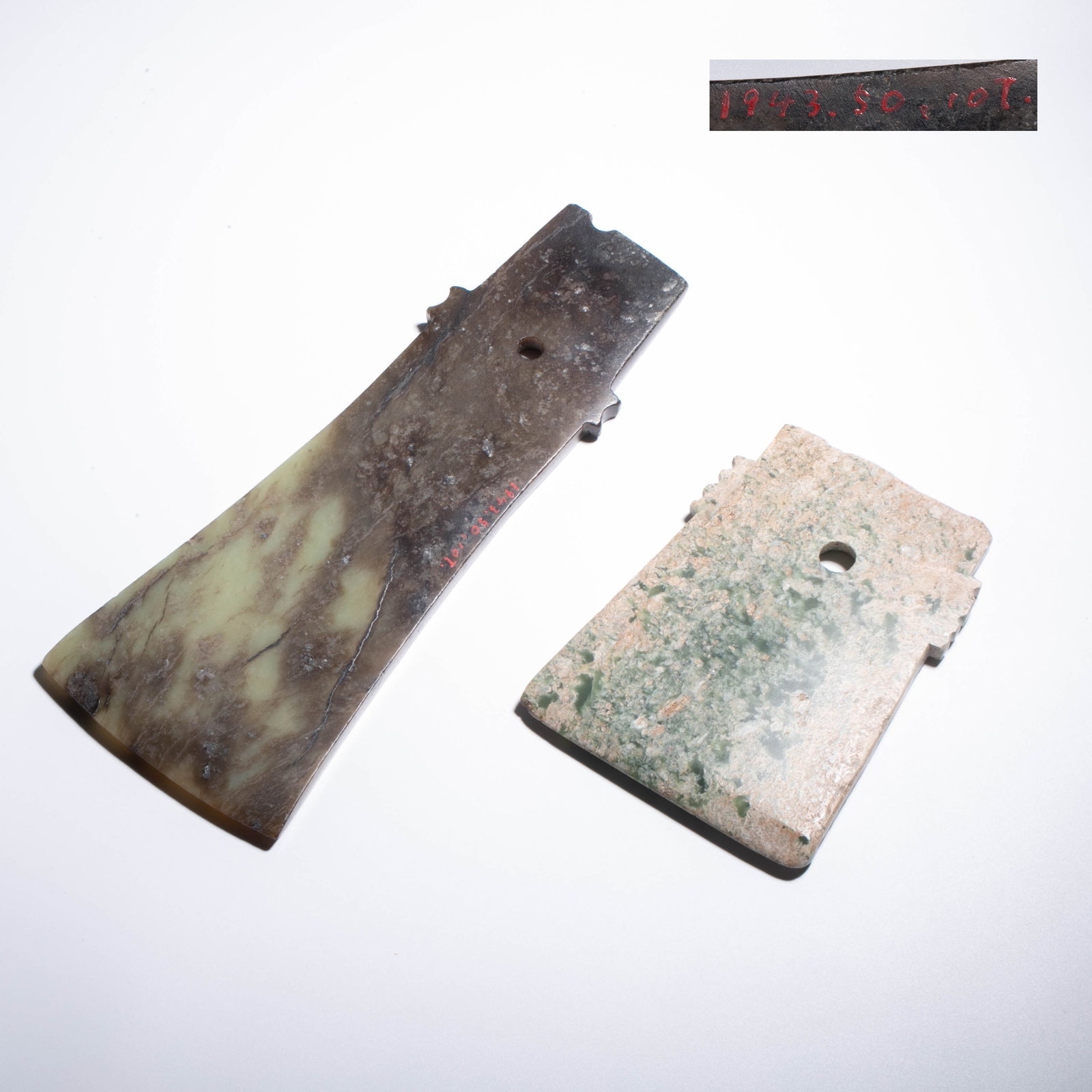 Qijia Culture Single Hole Jade Yue 2 Points (1 of 8)