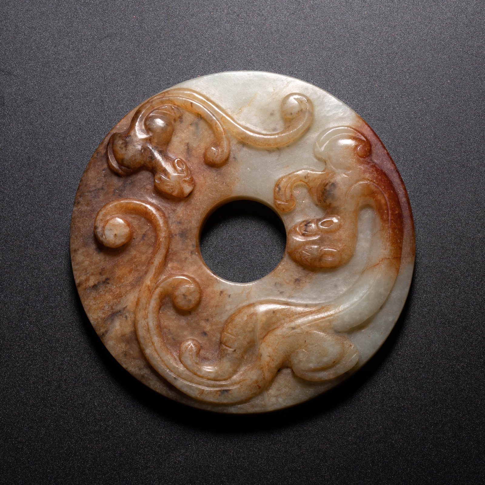 Hotan White Jade Chilong Coin: Hotan White Jade Chilong Coin