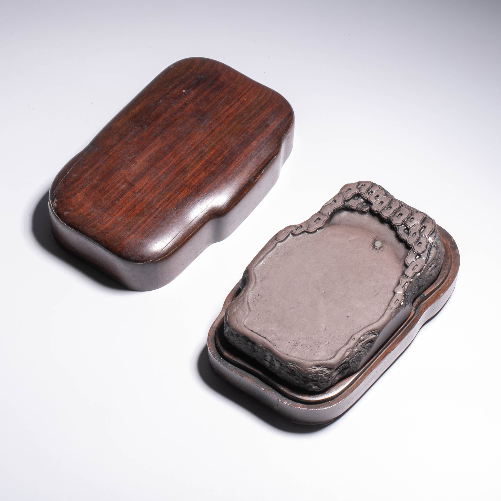 Qing dynasty marked pine bark inkstone (1 of 4)