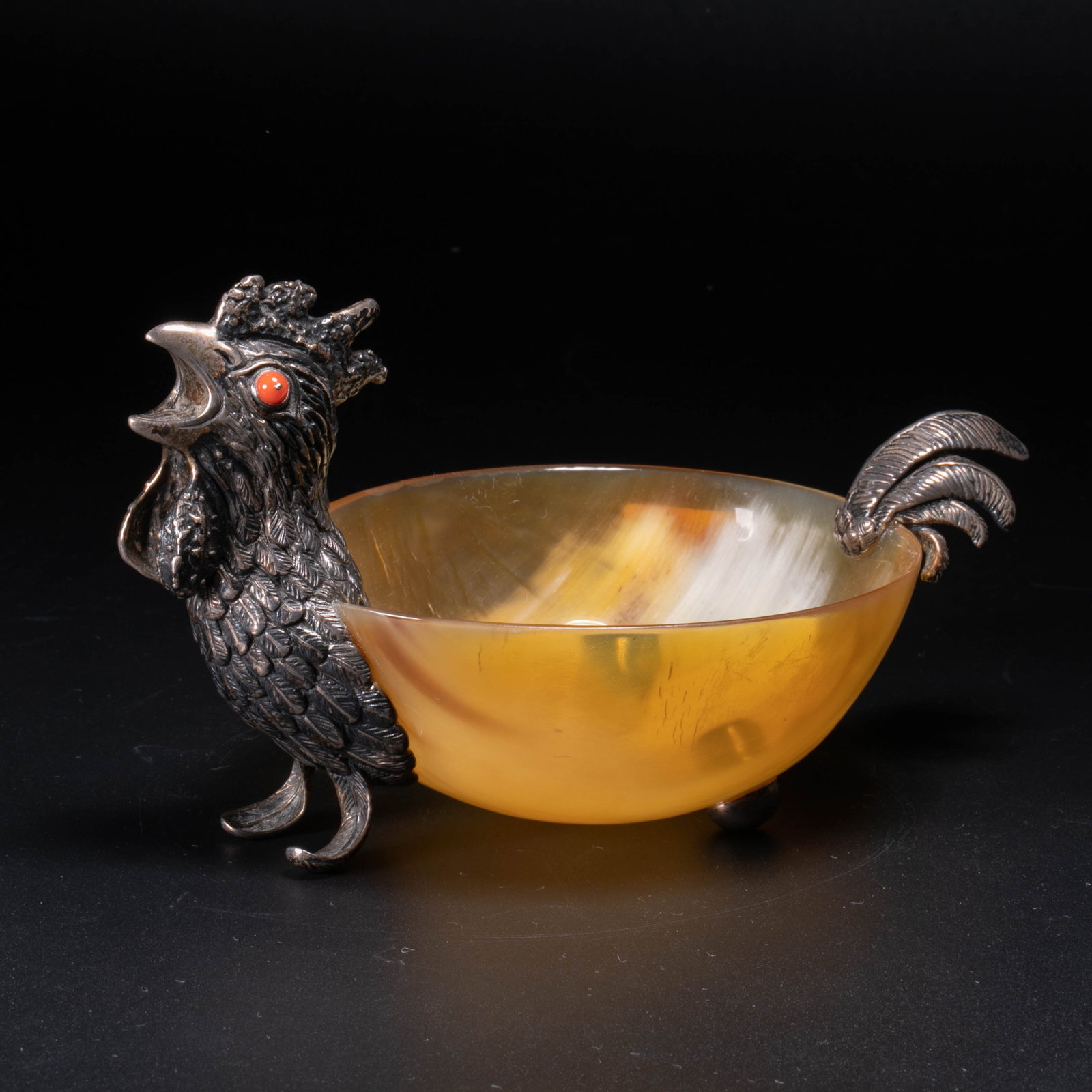 Sterling silver inlaid chicken cup (1 of 5)