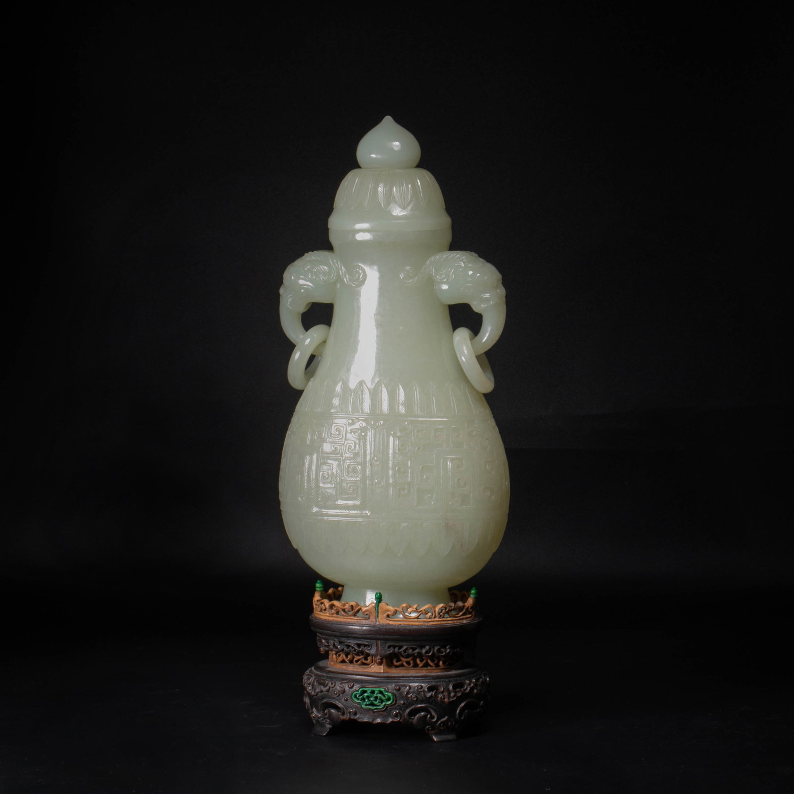 Qing Dynasty Palace White Jade Double-Ear Stove (1 of 11)