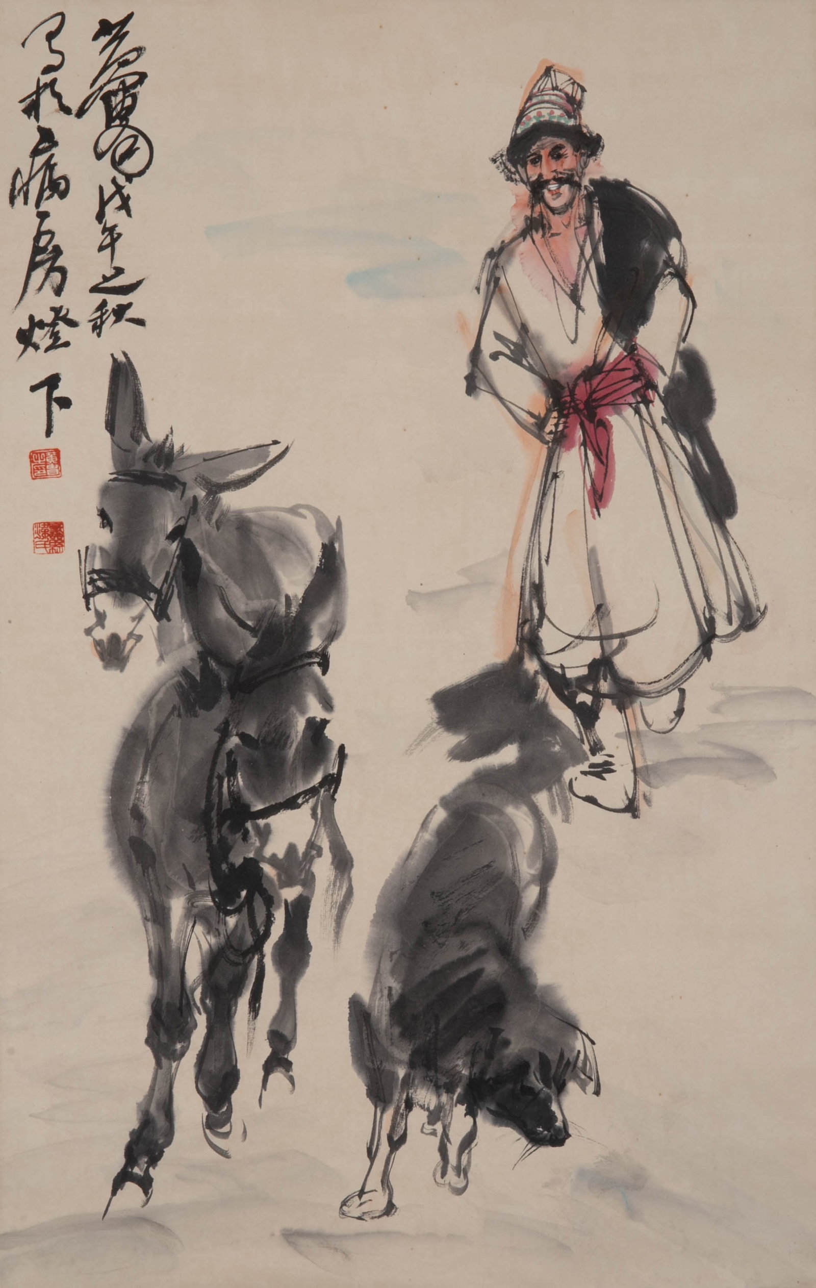 Huang Zhou Figure and Donkey: Huang Zhou Figure and Donkey