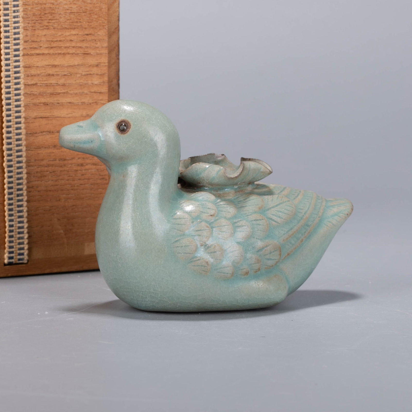 Song Dynasty celadon duck-shaped water bowl (1 of 8)