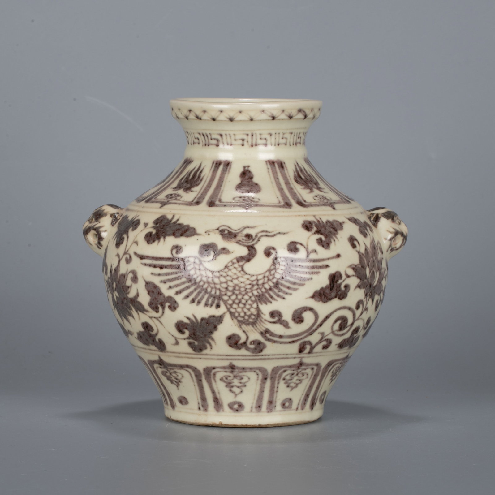 Yuan Dynasty, underglaze red phoenix pattern shop first statue (1 of 6)