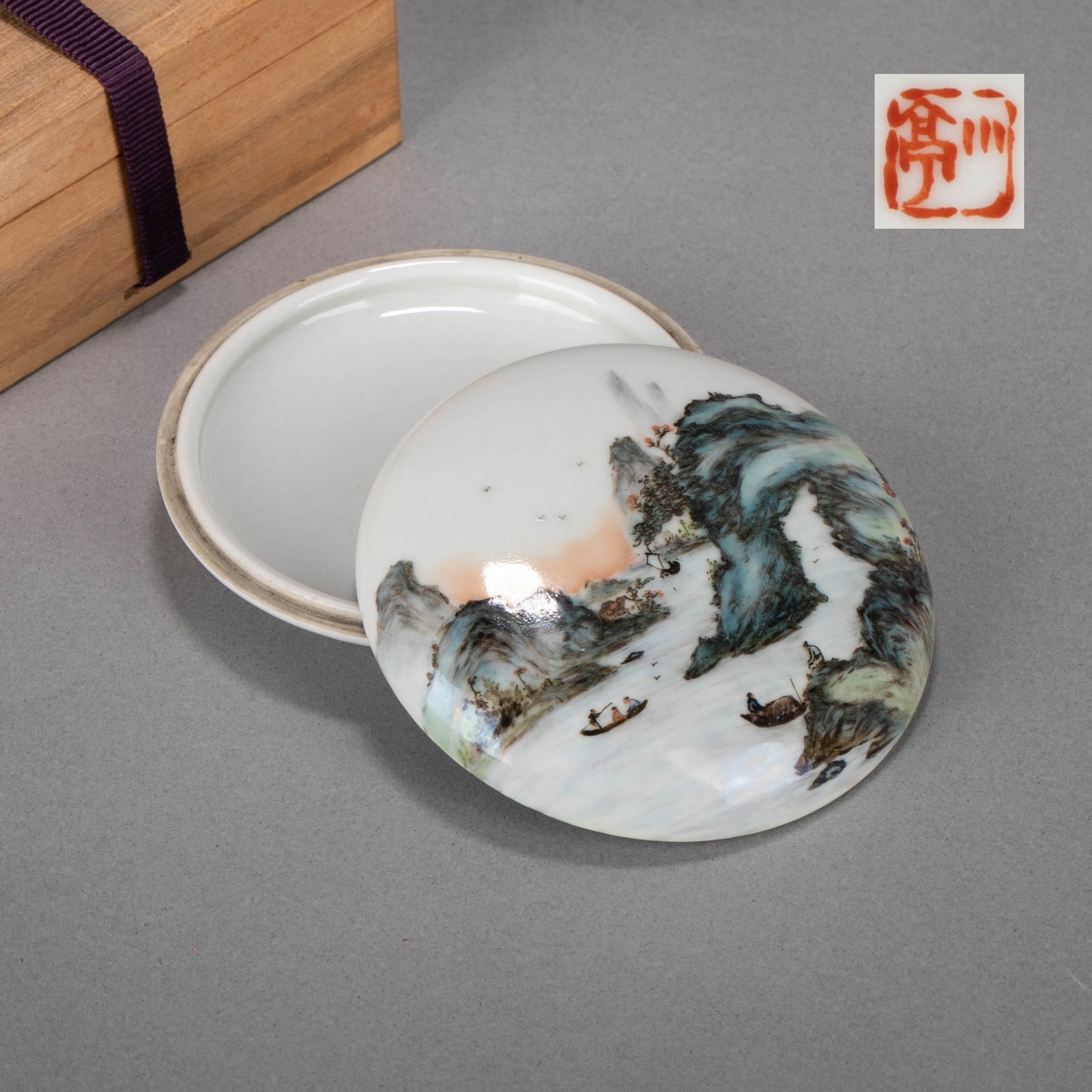 Republic of China Wang Xiaoting pastel landscape print box (1 of 10)