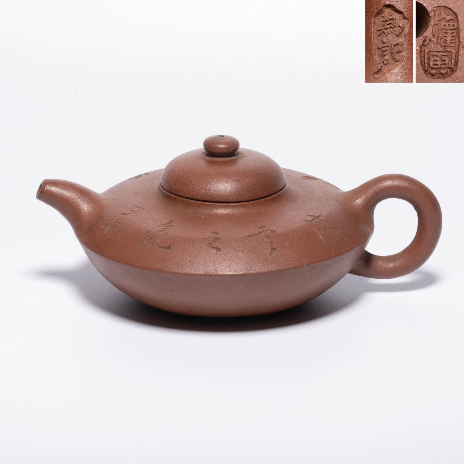 Qing Dynasty To record Quanyin system Ziye purple clay Hehuan vessel: Qing Dynasty To record Quanyin system Ziye purple clay Hehuan vessel