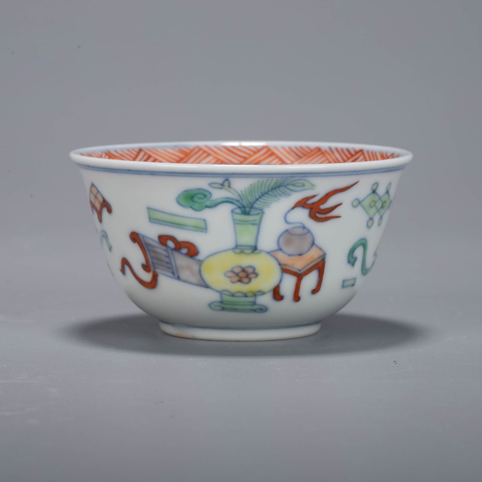 Qing Kangxi Five-Colored Pattern cup - 3