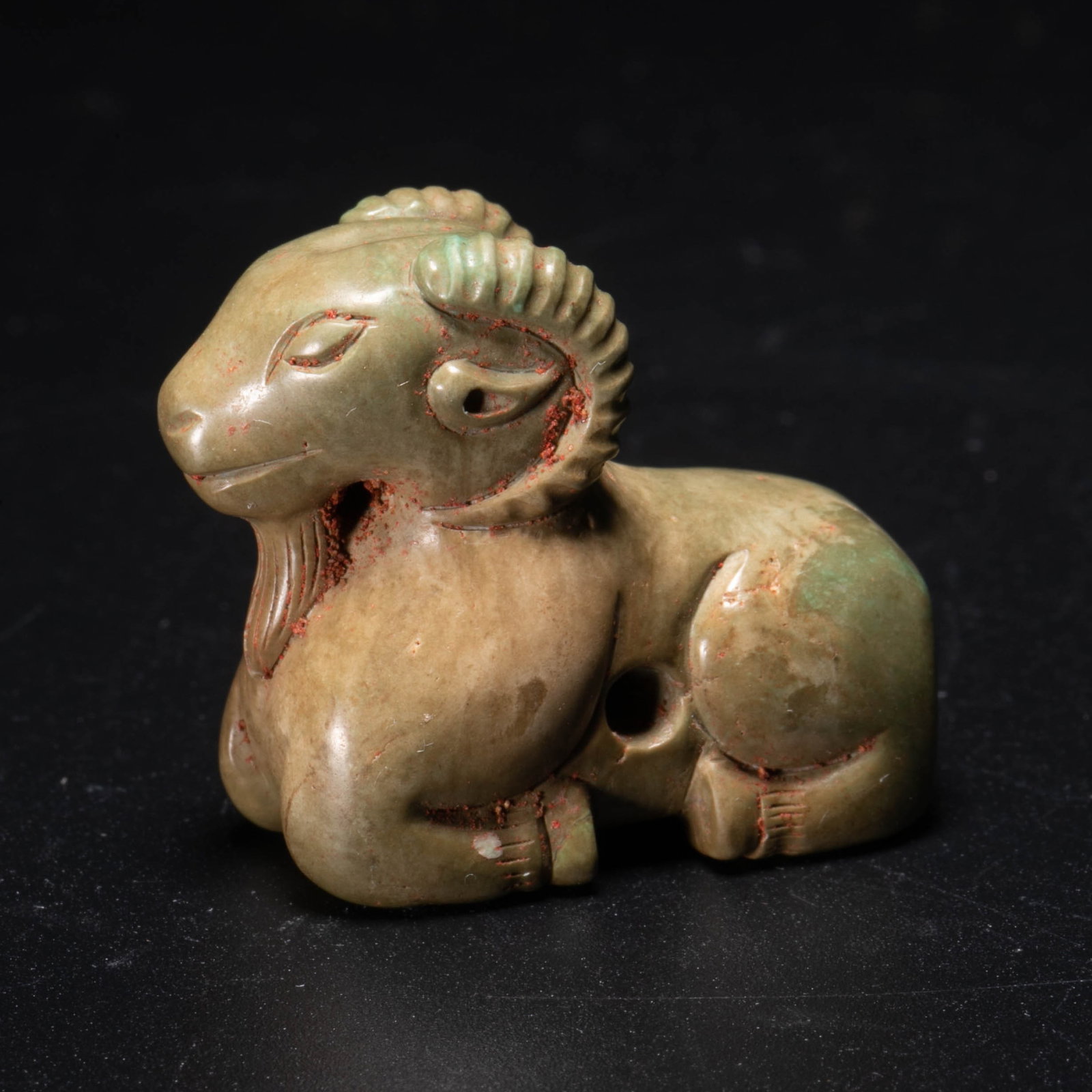 Han turquoise carved sheep (1 of 5)