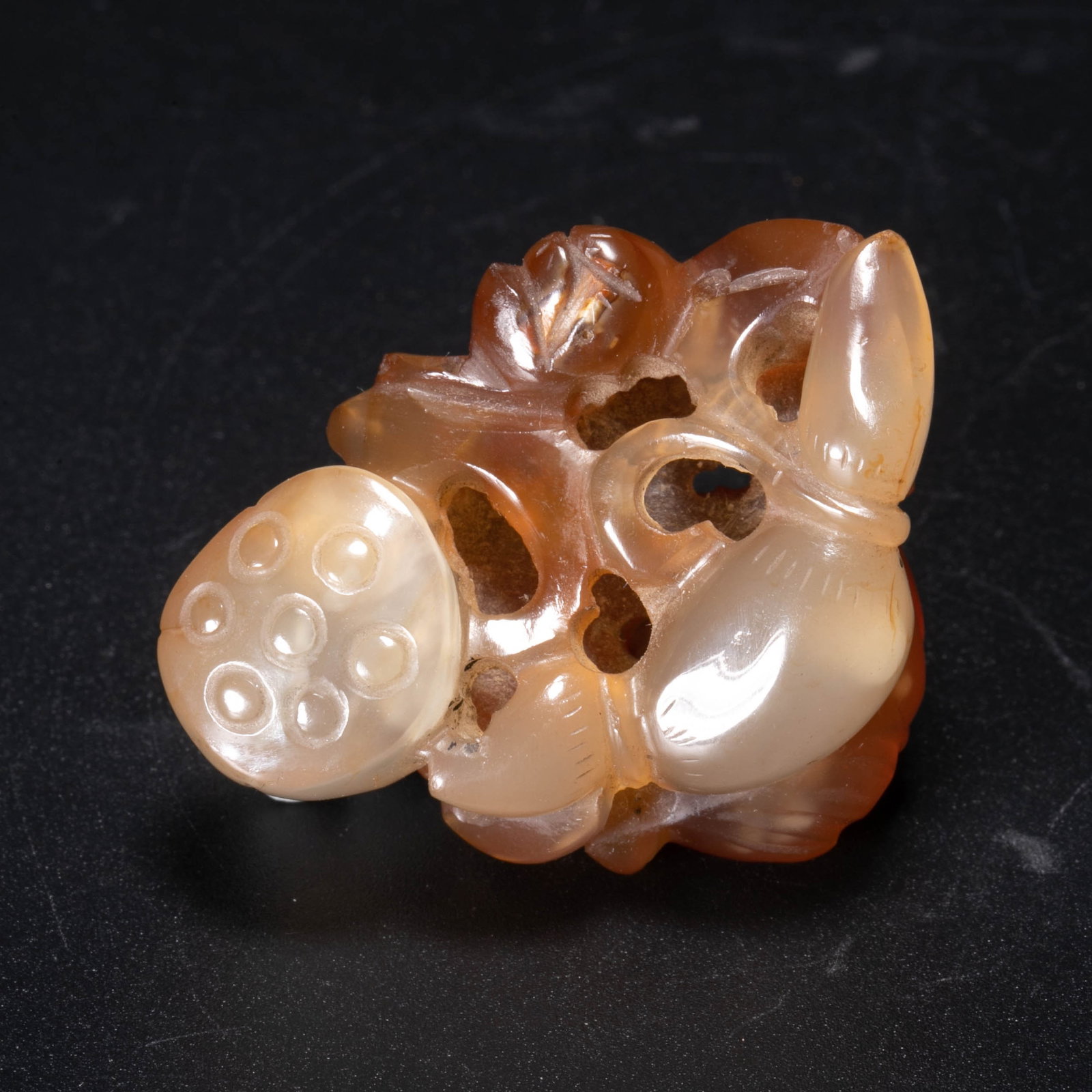 Old Agate Lotus Root Paperweight - 4