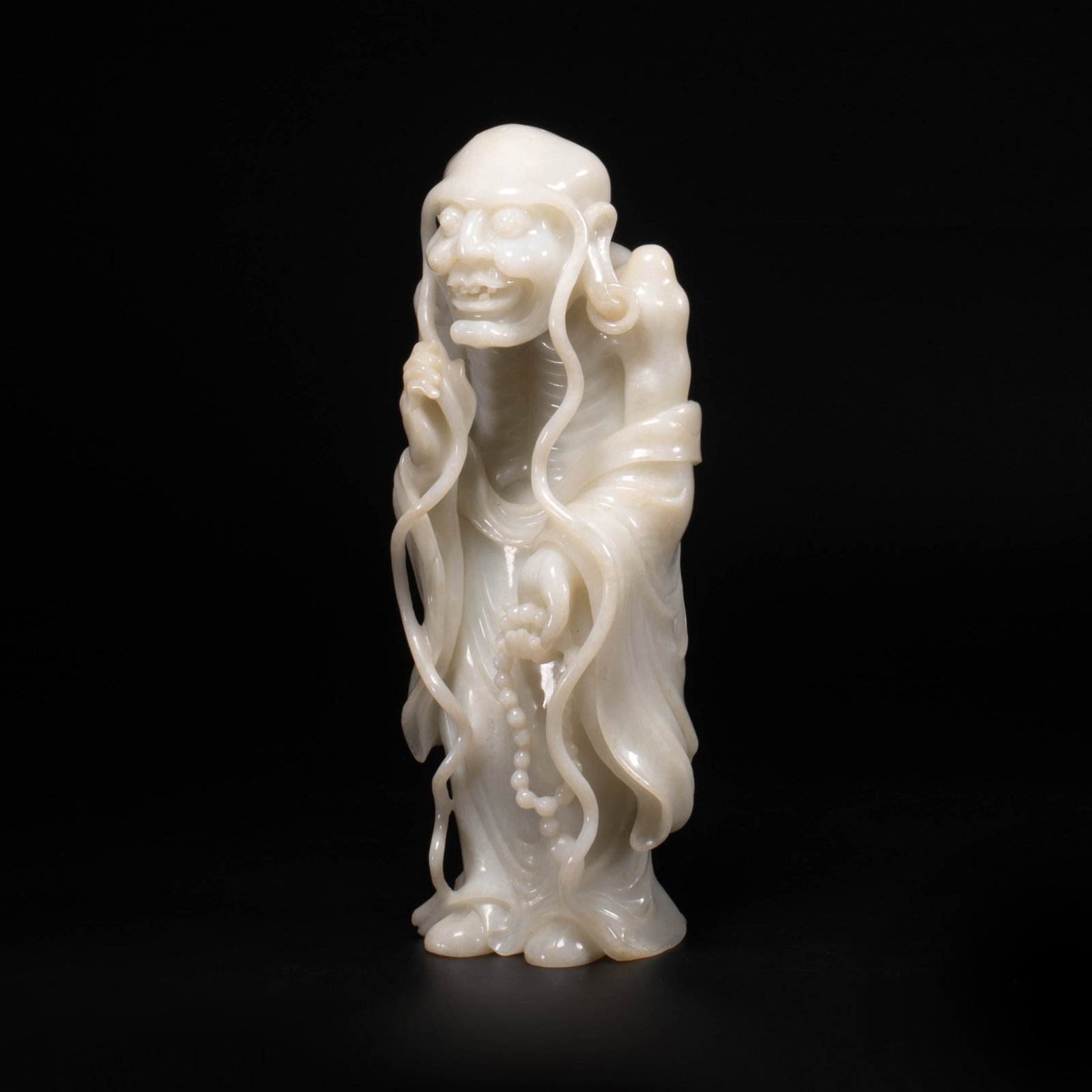 Qing white jade Arhat: Qing white jade Arhat
