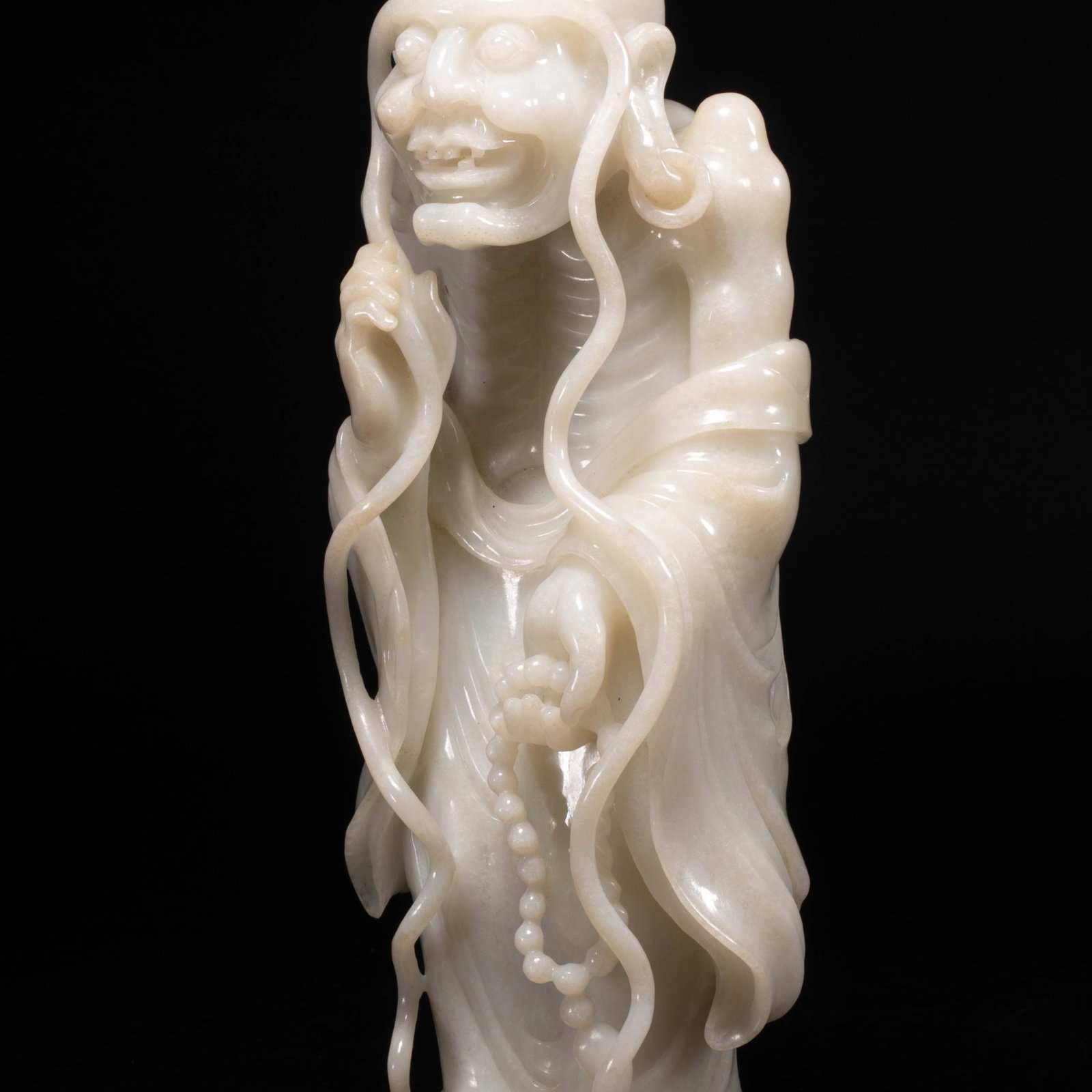 Qing white jade Arhat - 3