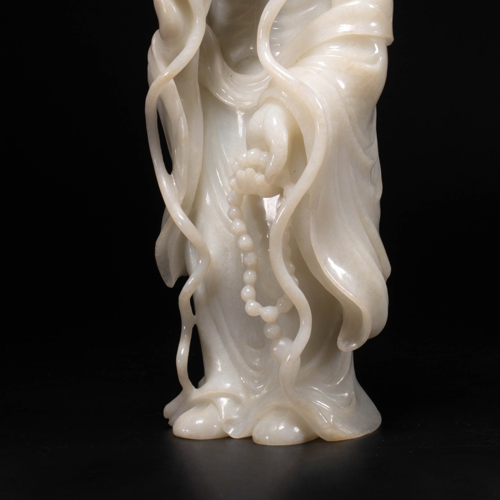Qing white jade Arhat - 4