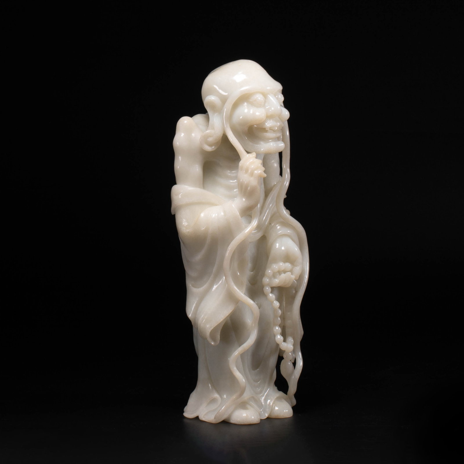Qing white jade Arhat - 5