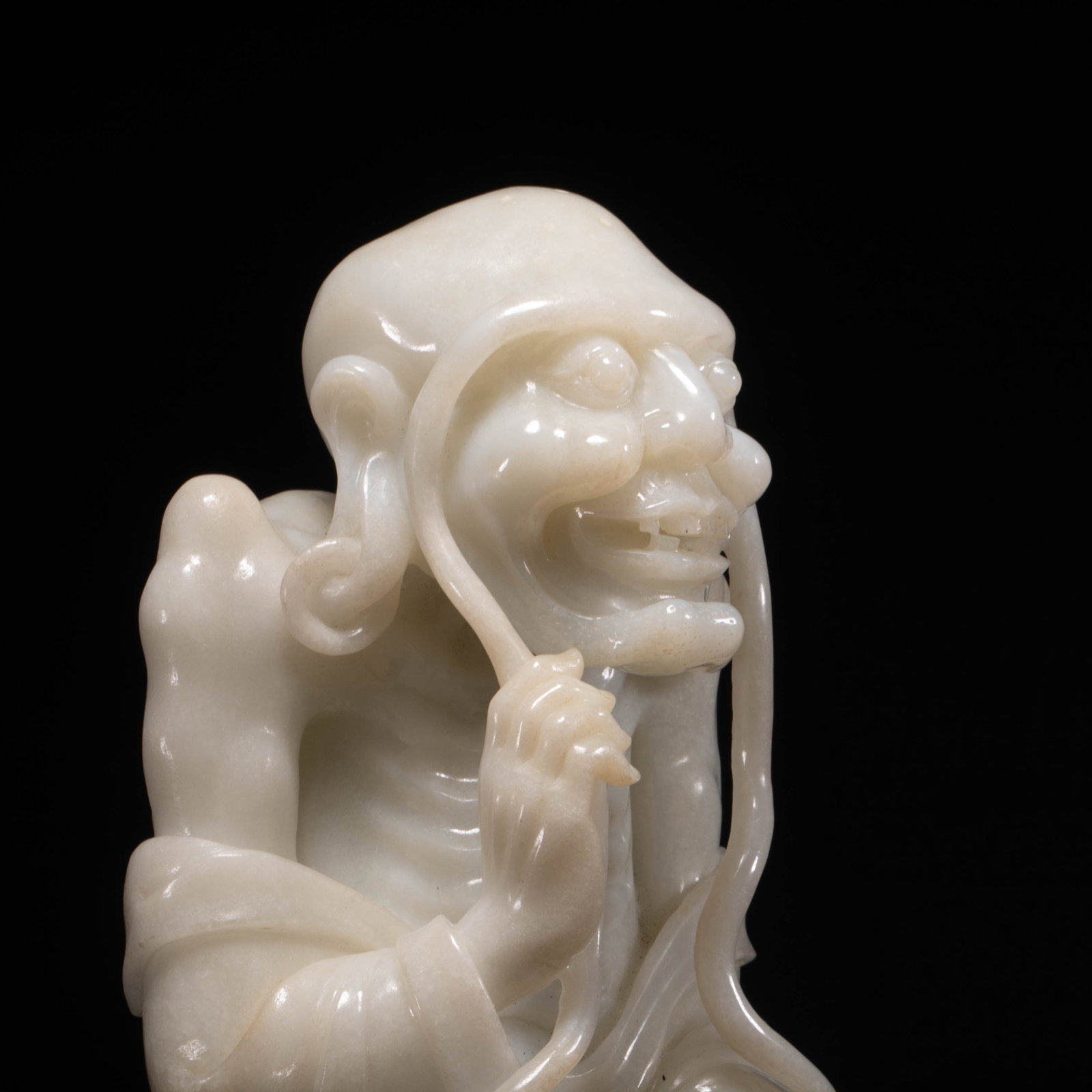 Qing white jade Arhat - 6