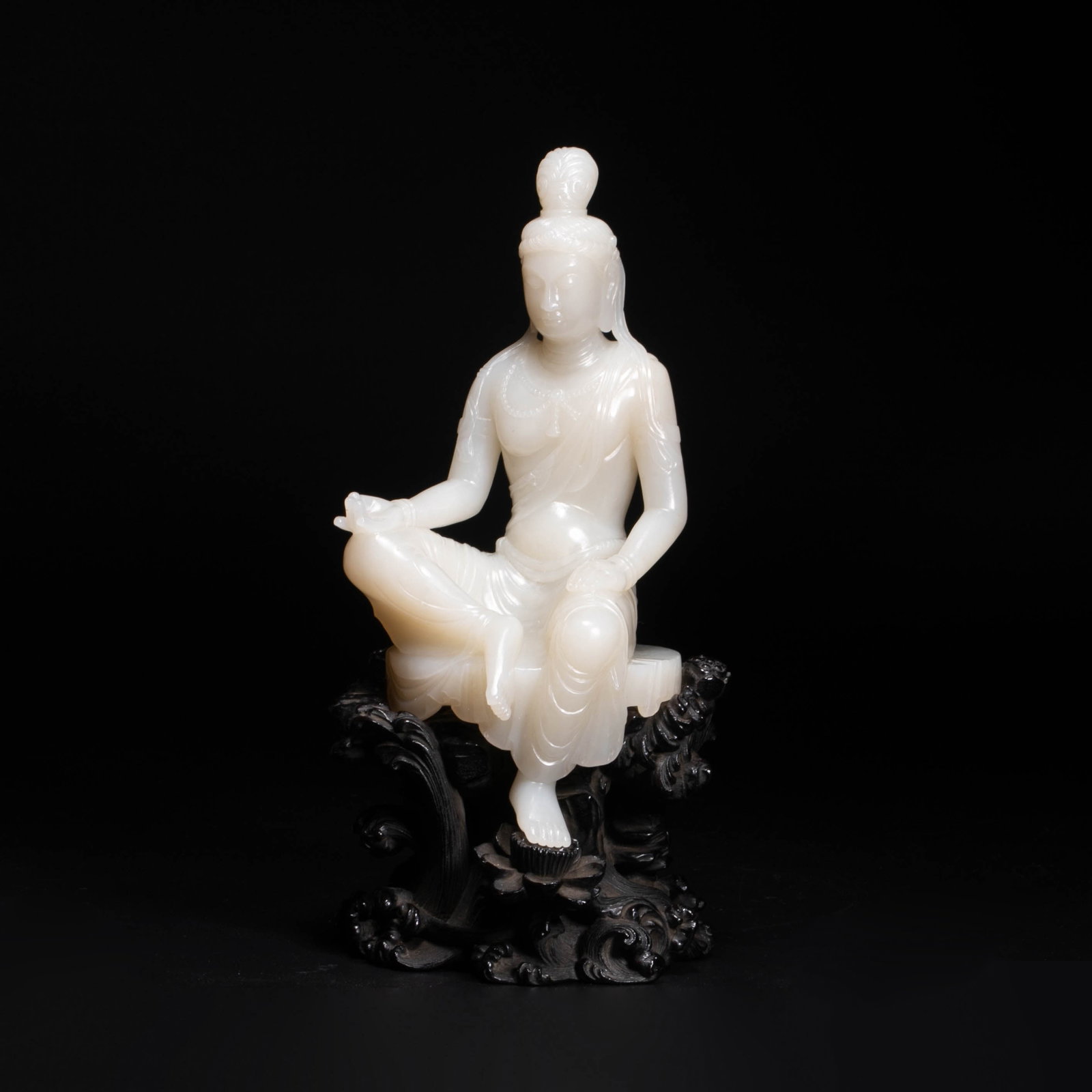 White jade Guanyin in lalitasana (1 of 6)