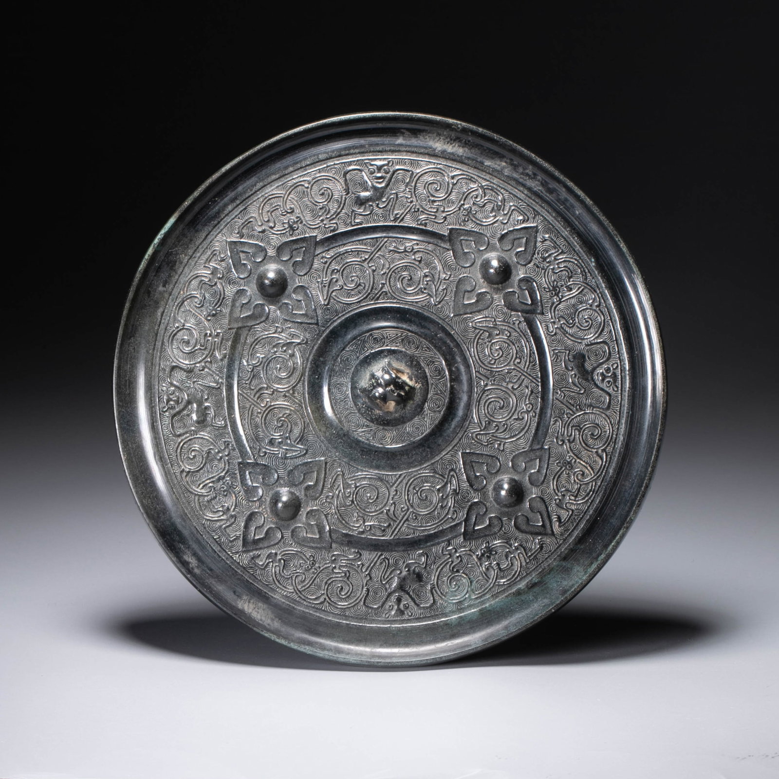 Han Four Monkeys bronze Mirror (1 of 6)