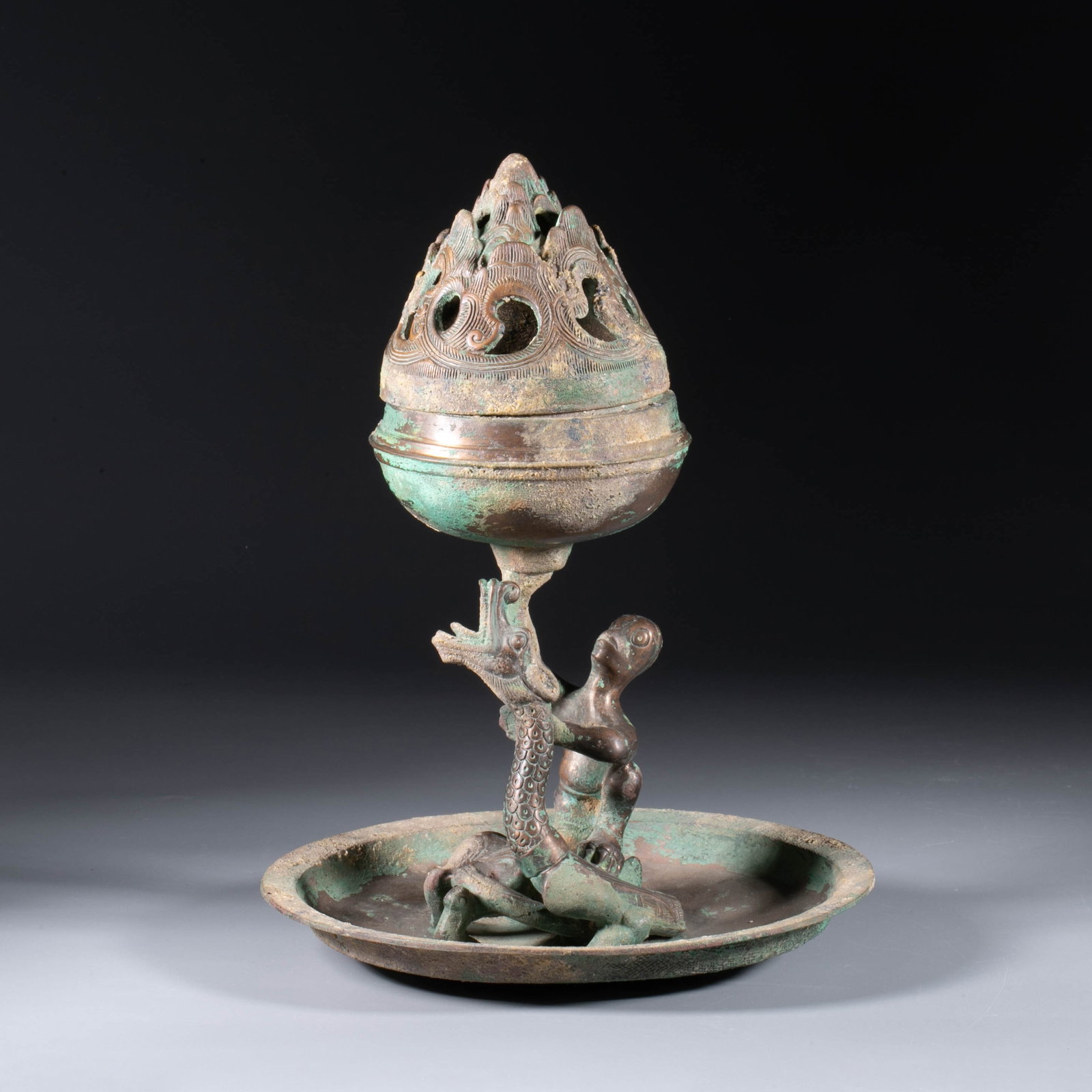 Han bronze Boshan incense burner (1 of 9)