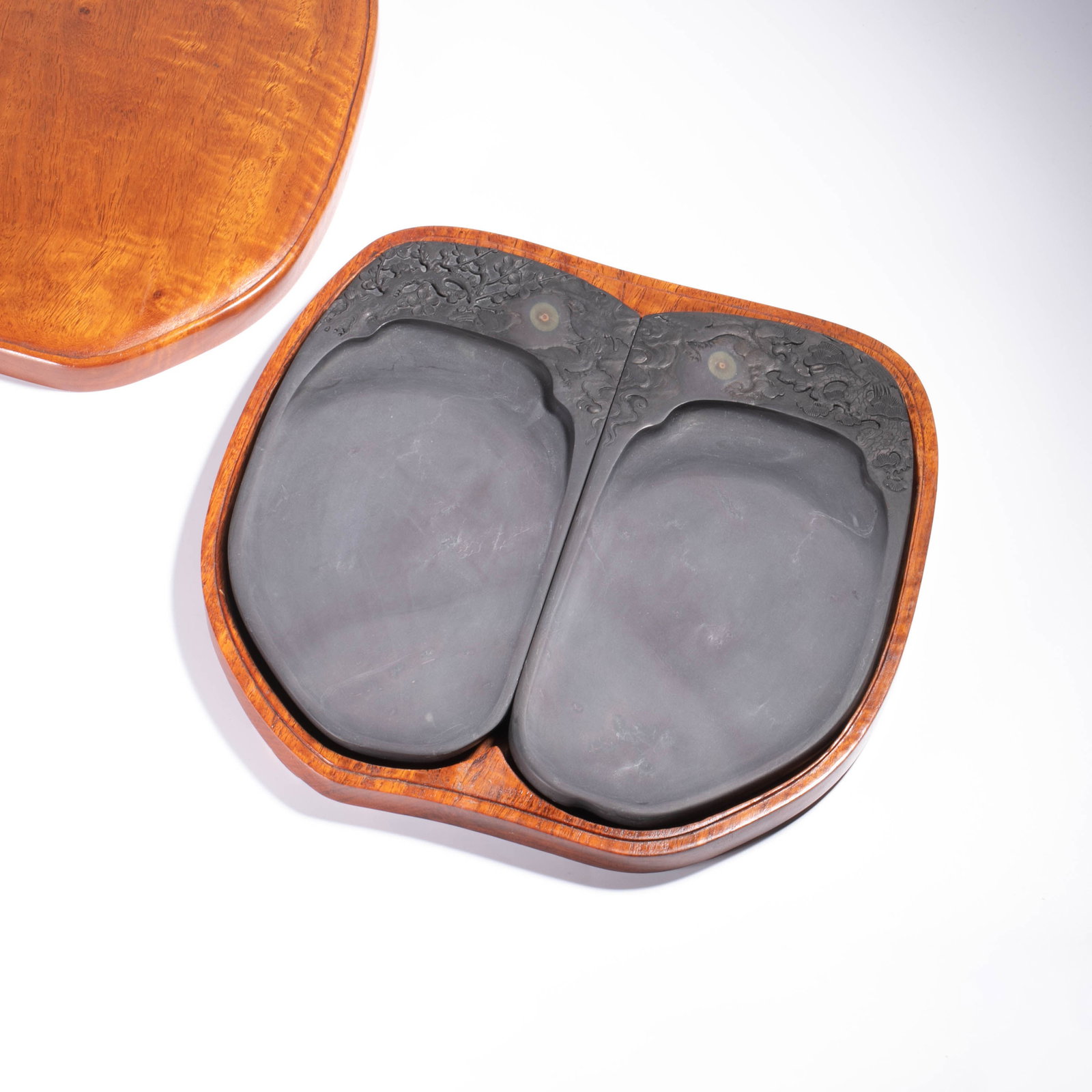 Duanxi Laokeng Water and Rock Pair inkstone: Duanxi Laokeng Water and Rock Pair inkstone