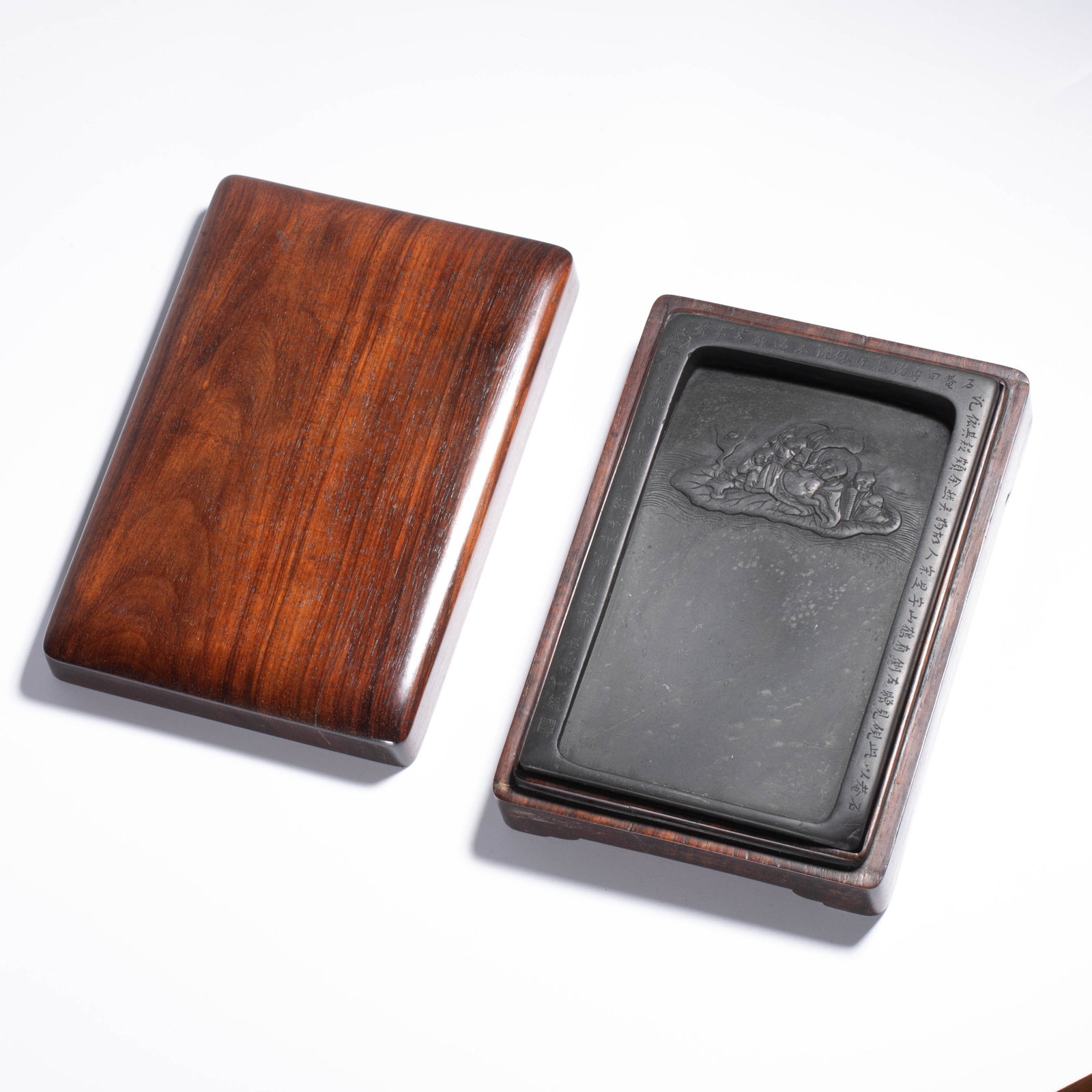 Qing Shezhou inscribed Dragon Turtle inkstone: Qing Shezhou inscribed Dragon Turtle inkstone