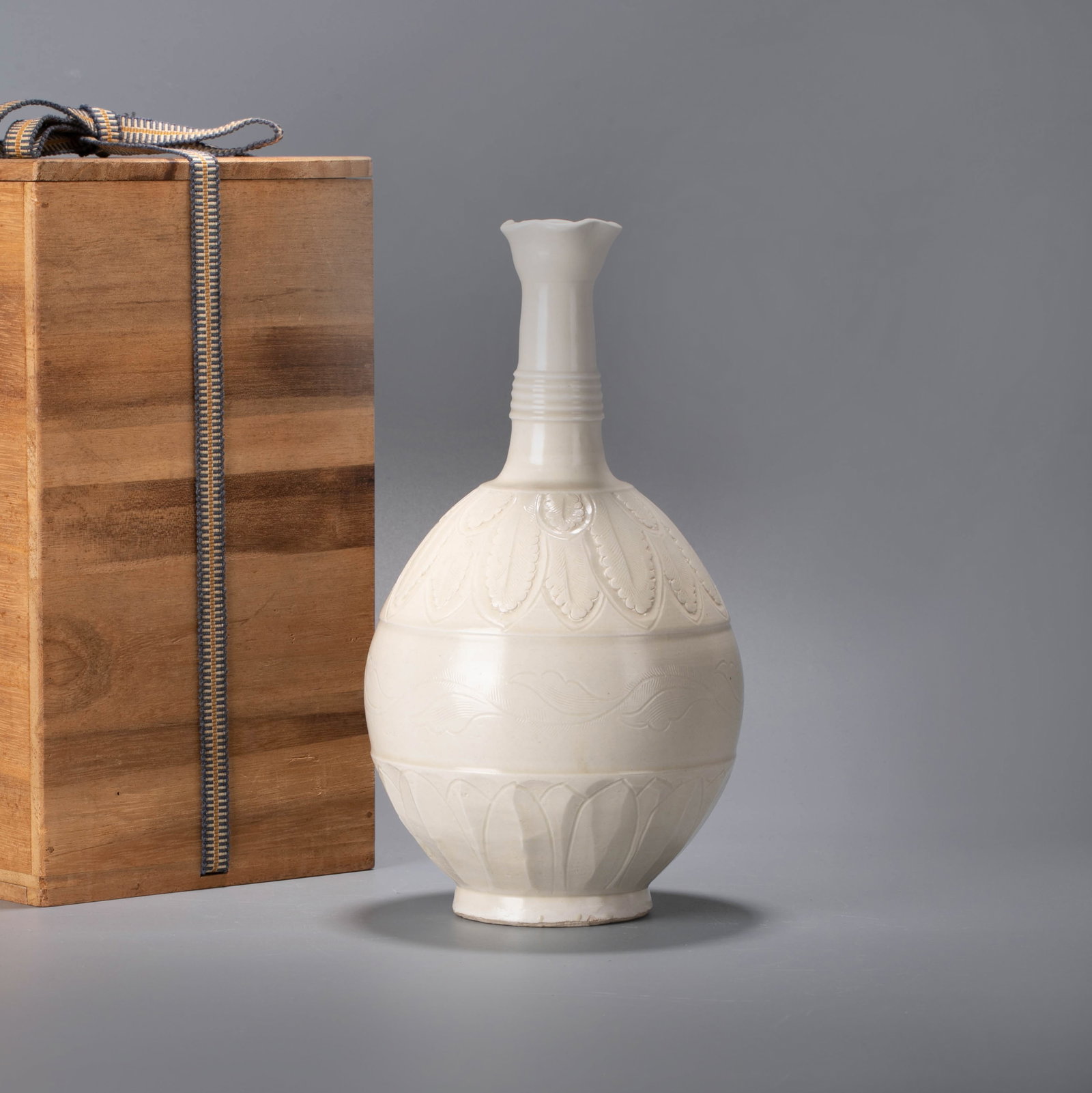 Song Dynasty Ding Kiln lobed rim hanaire (Japanese flower vase): Song Dynasty Ding Kiln lobed rim hanaire (Japanese flower vase)