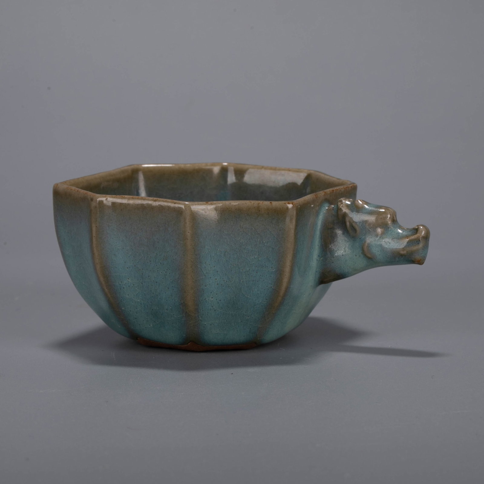 Song Dynasty Jun ware octagonal cup with dragon-head handle (1 of 7)