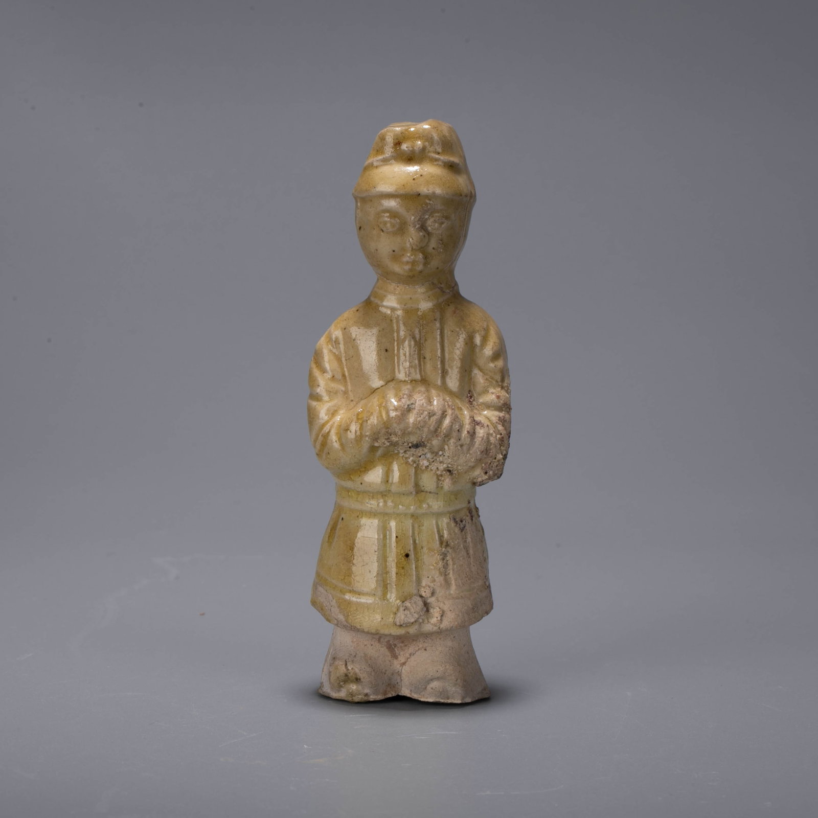 Tang Dynasty Gongxian Kiln Yellow Glazed Dwarf Figurine (1 of 5)