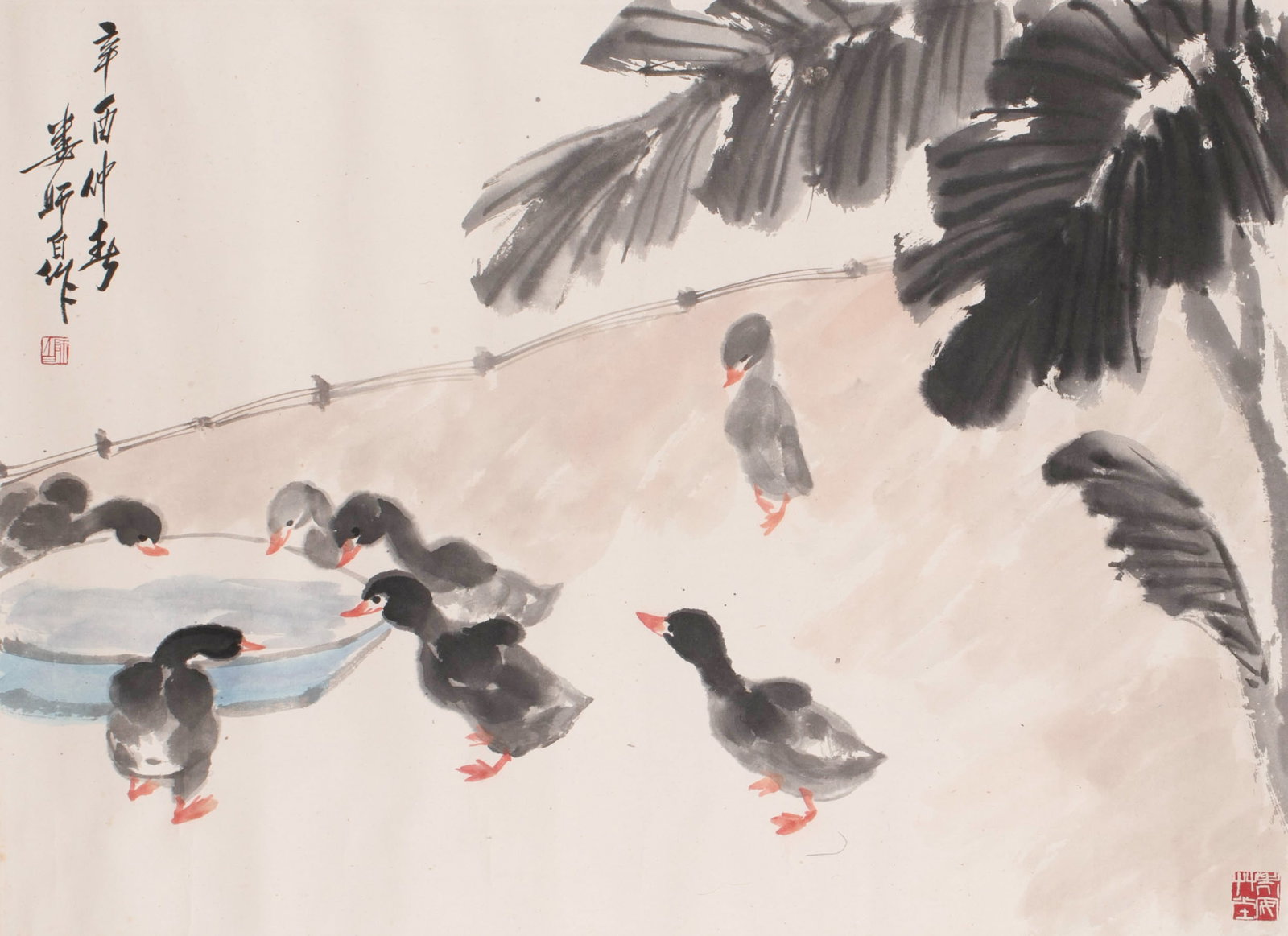 Lou Shibai, group of ducks: Lou Shibai, group of ducks