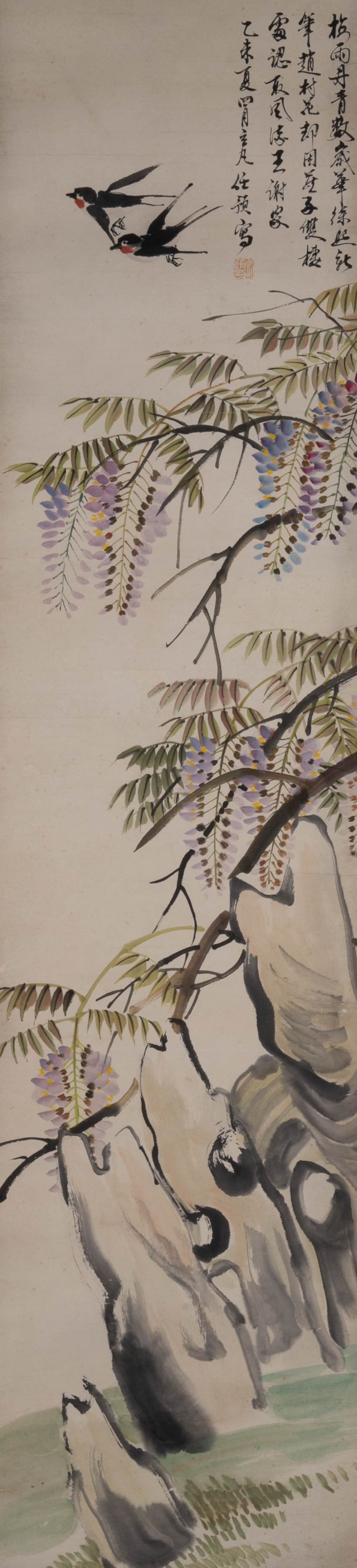 Ren Yu, wisteria and two swallows (1 of 10)