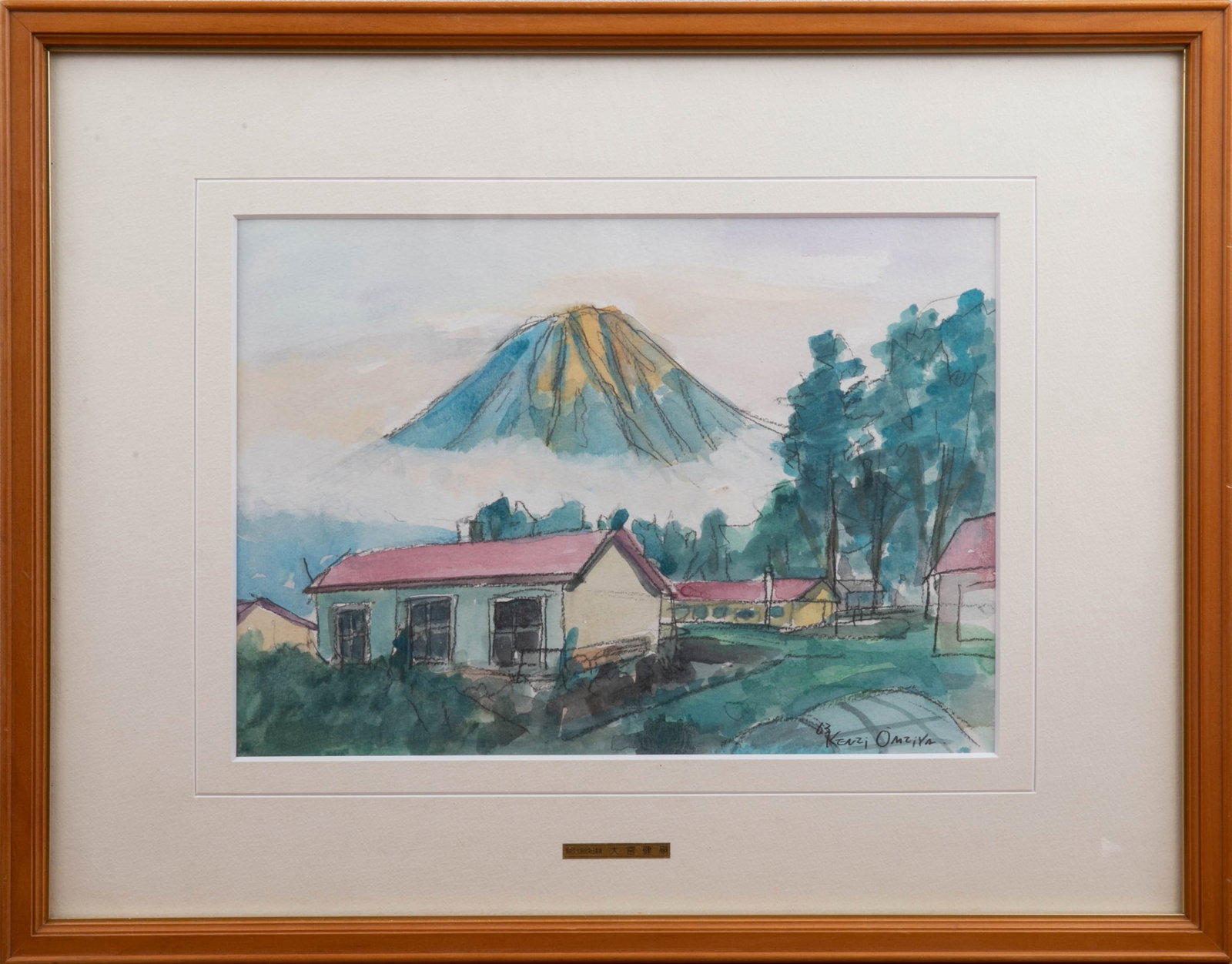 Kenji Omiya, Summer at Mount Y??tei / Morning Makomanai, print: This work is signed "Kenzi Omiya" and the nameplate is "Kenzi Omiya, Standing Member of the Art and Culture Association," showing its background with the Japan Art and Culture Association (a foreign p