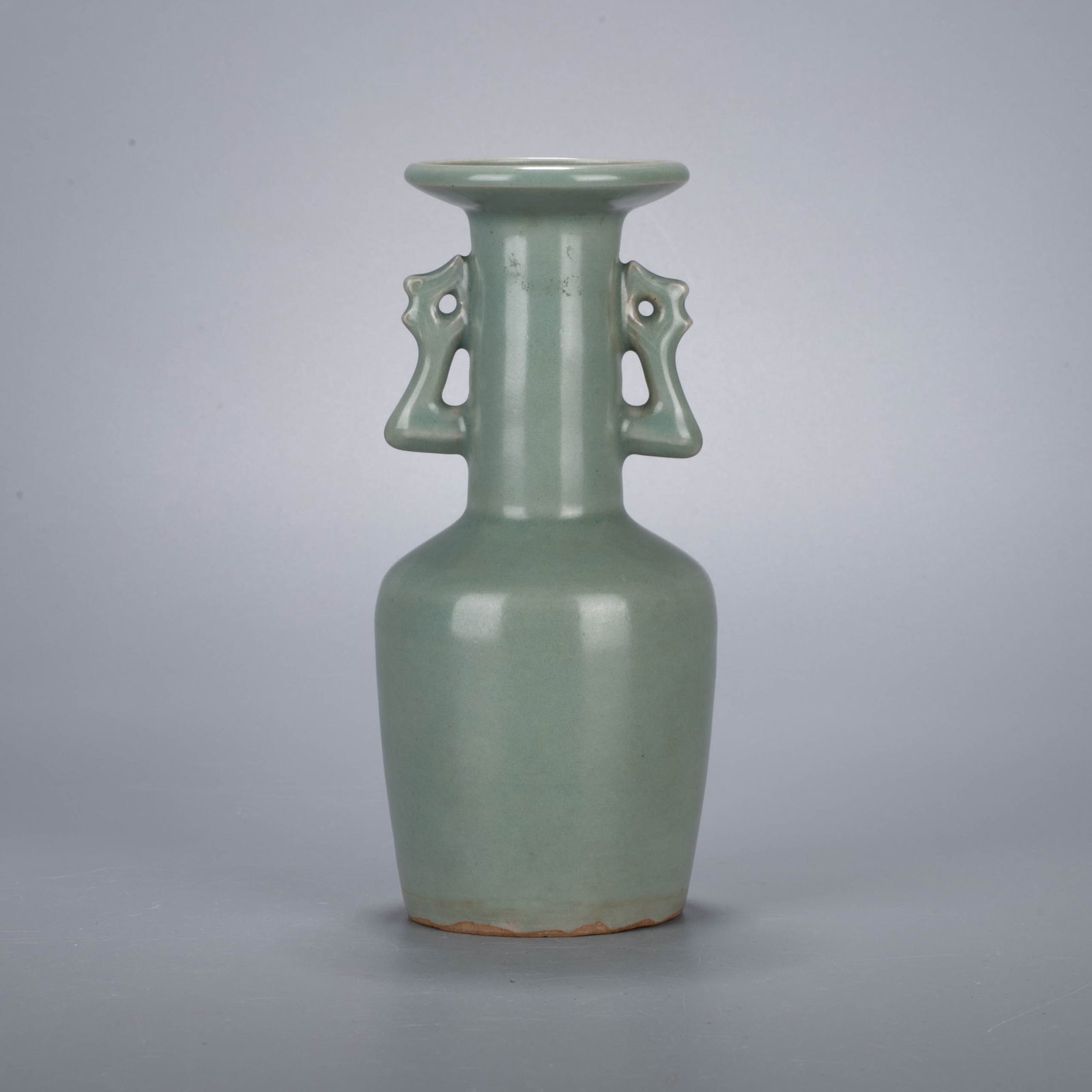 Celadon vase with double handles: Celadon vase with double handles