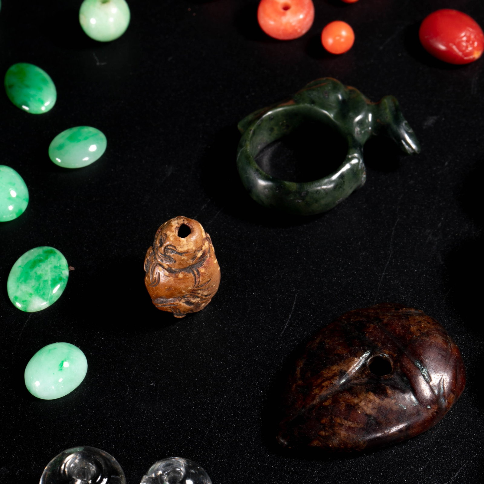 Jade bead necklace, a set - 5