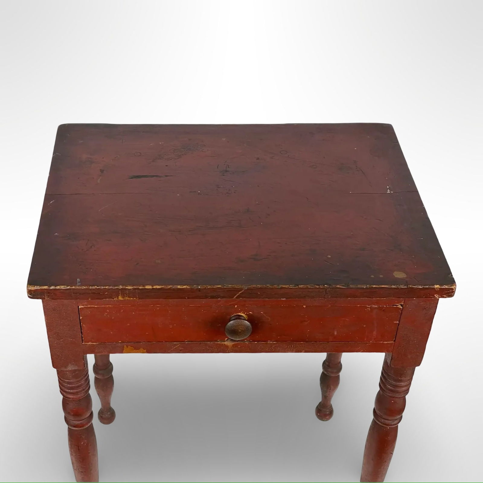Early American Red Side Table - 5