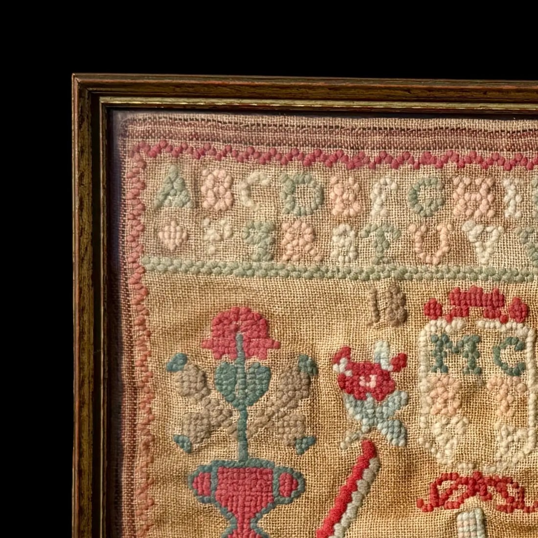 Needlework Sampler, Hand-Embroidered - 3