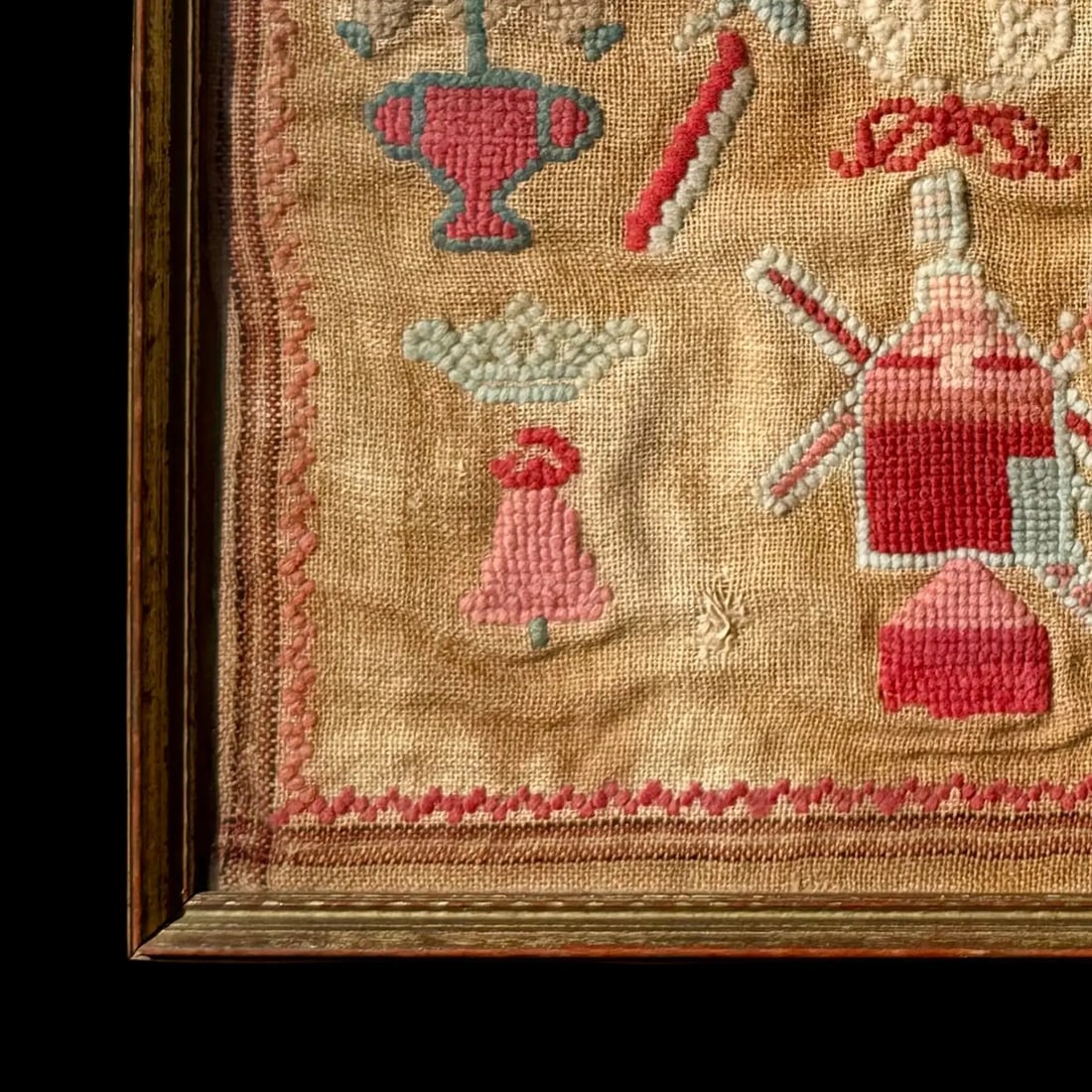 Needlework Sampler, Hand-Embroidered - 6