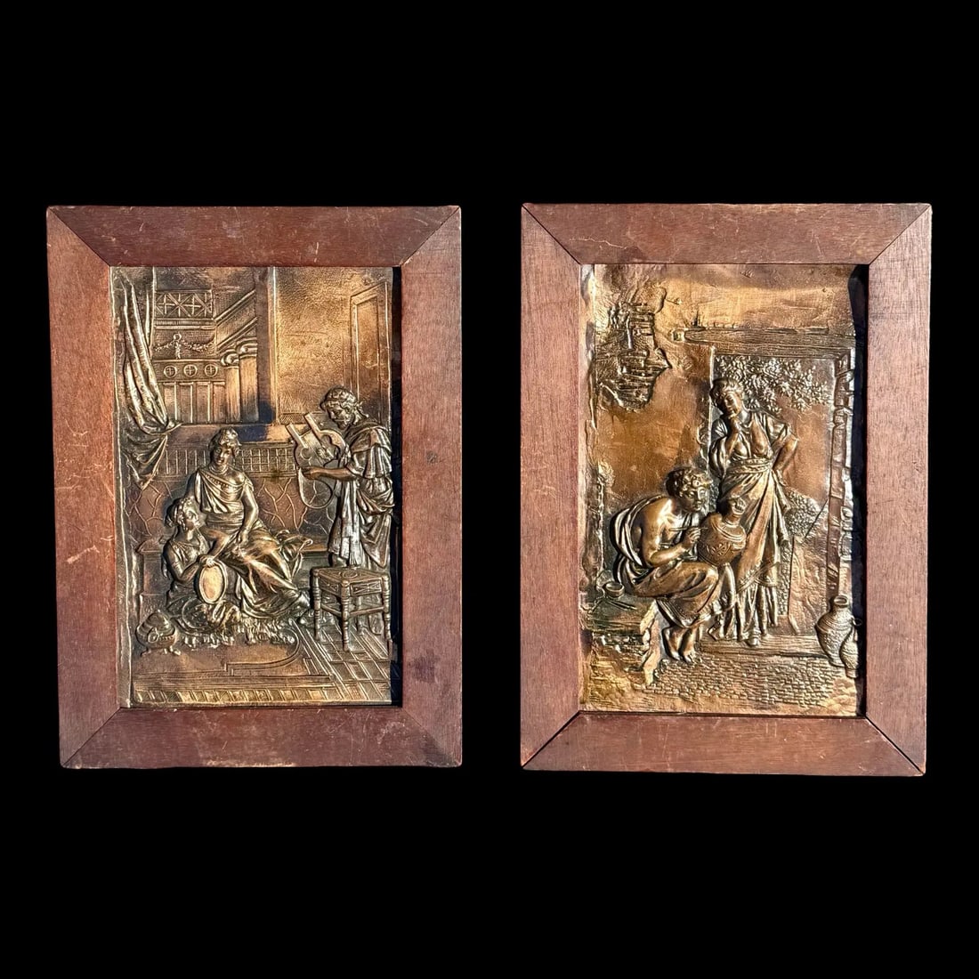 Metal Relief Plaques, Pair (1 of 8)