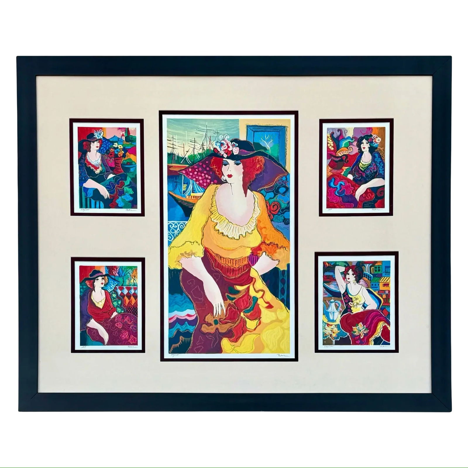 Patricia Govezensky Serigraphs, Set of 5: Patricia Govezensky Serigraphs, Set of 5 A framed collection of 5 original vintage serigraphs prints by Israeli artist Patricia Govezensky (born 1961). Dimensions: 37.75?W × 0.75?D × 31?H