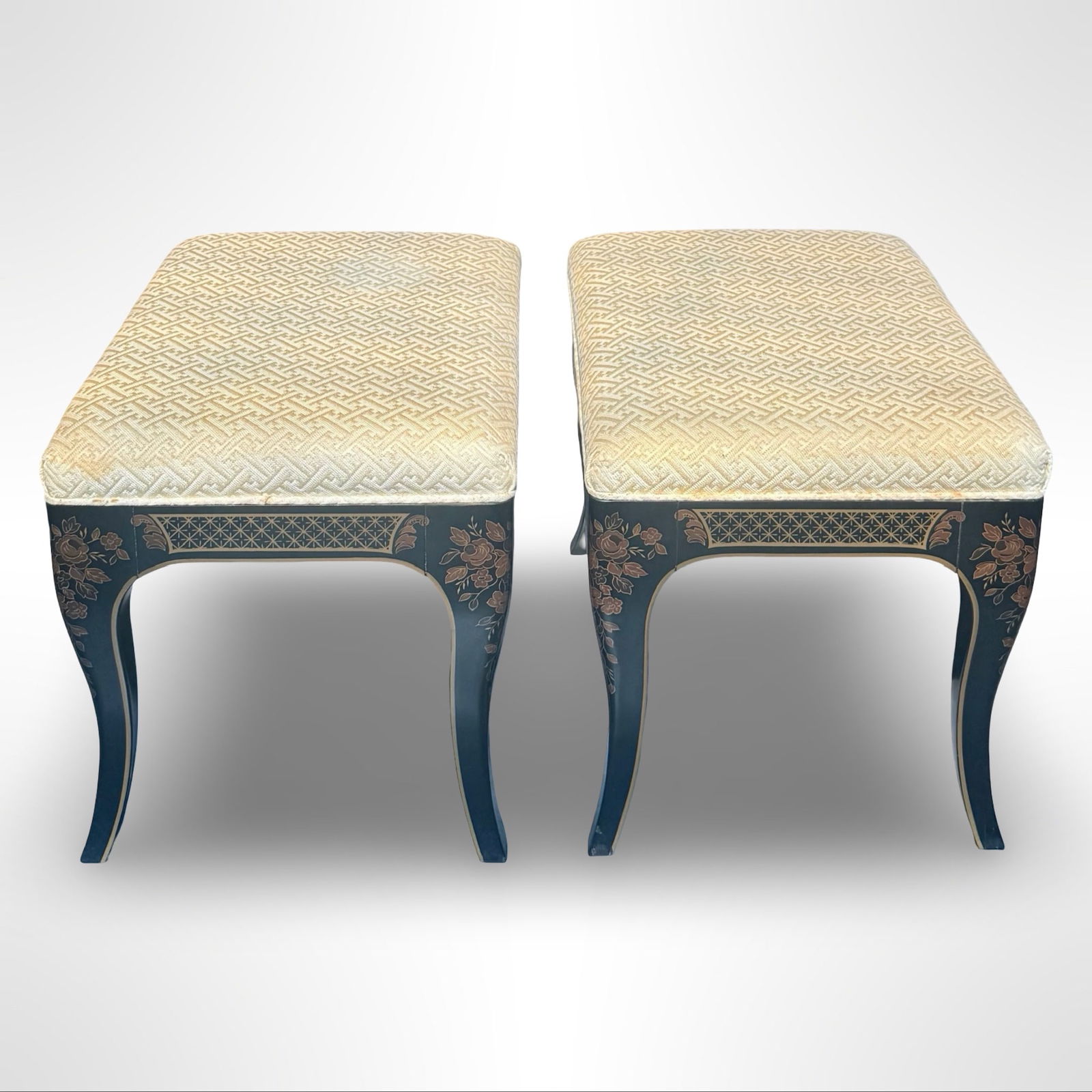 Drexel Et Cetera Lacquer Stools, Pair - 3